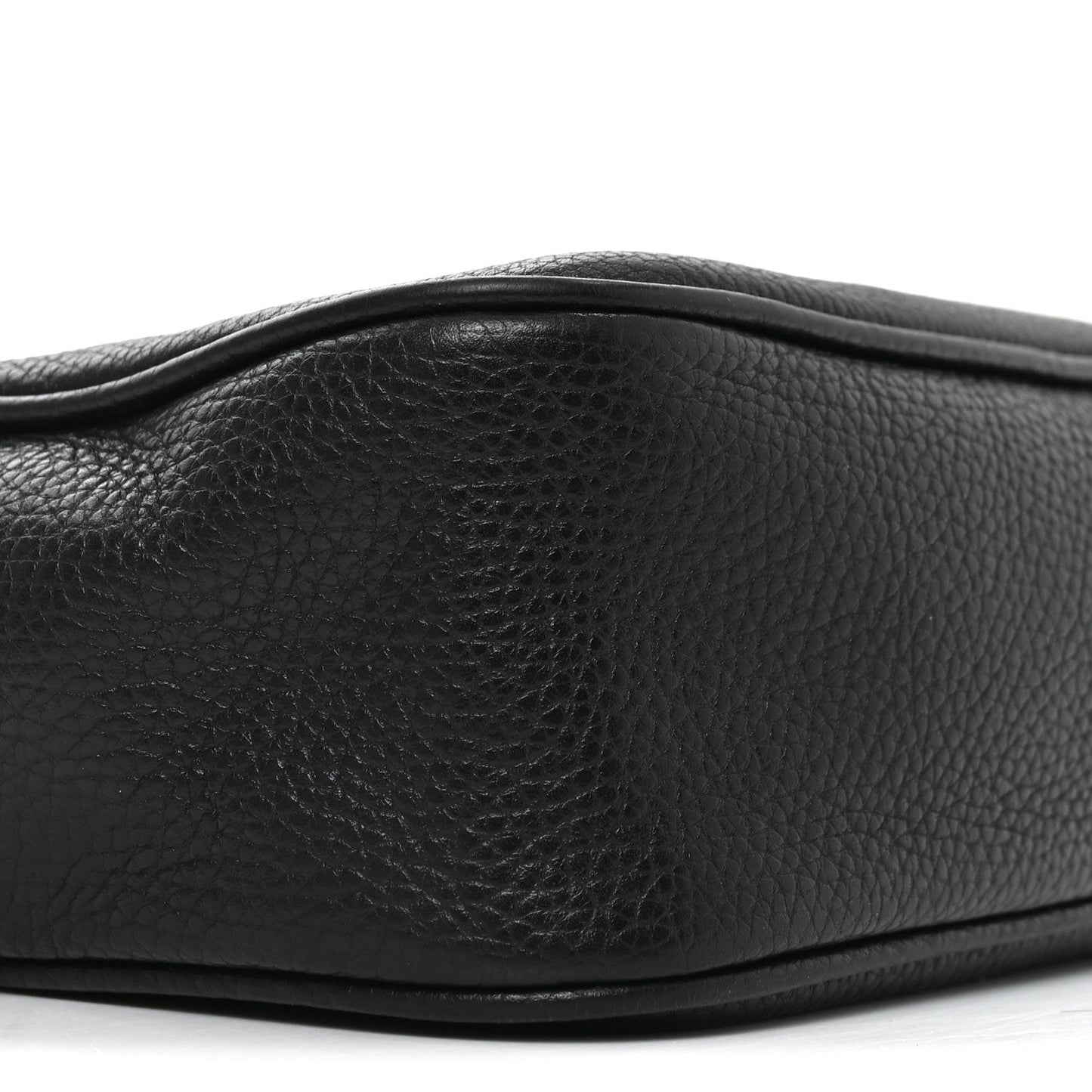 Pebbled Calfskin Small Soho Disco Bag Black