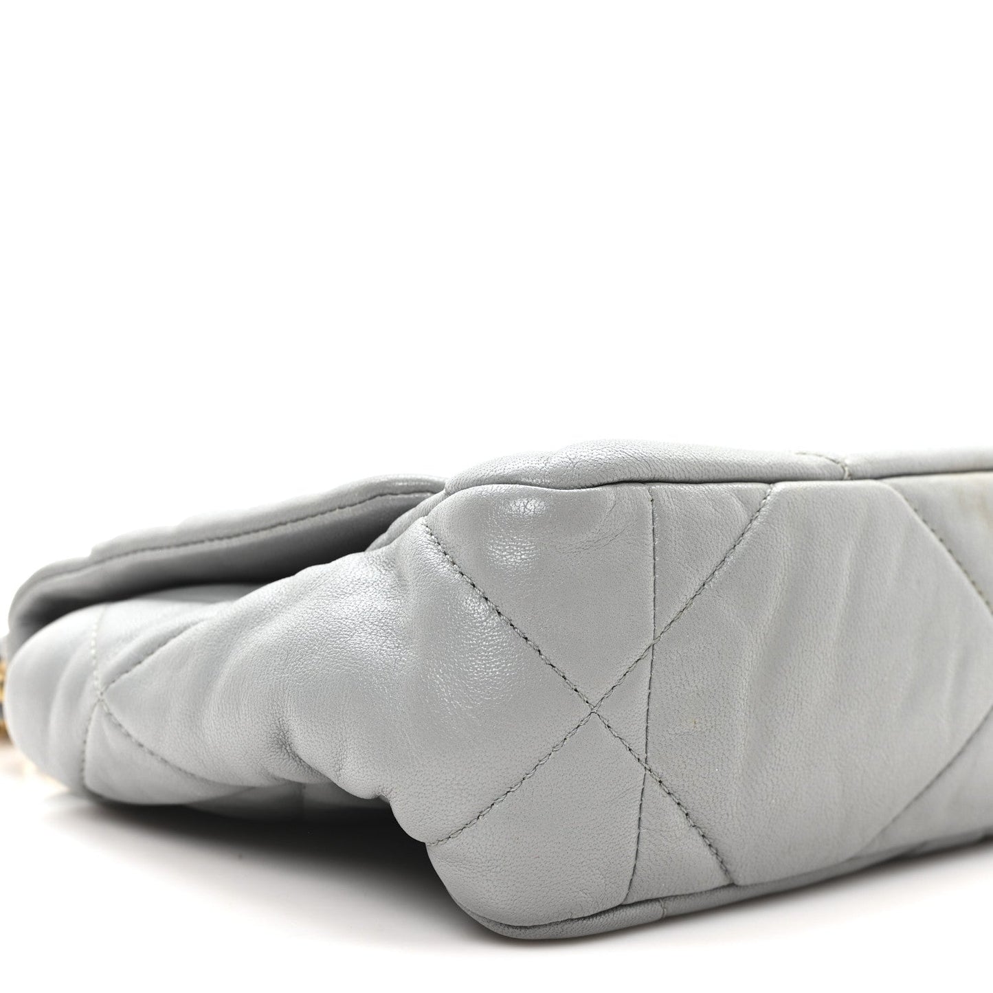 Goatskin Quilted Medium Chanel 19 Flap Grey