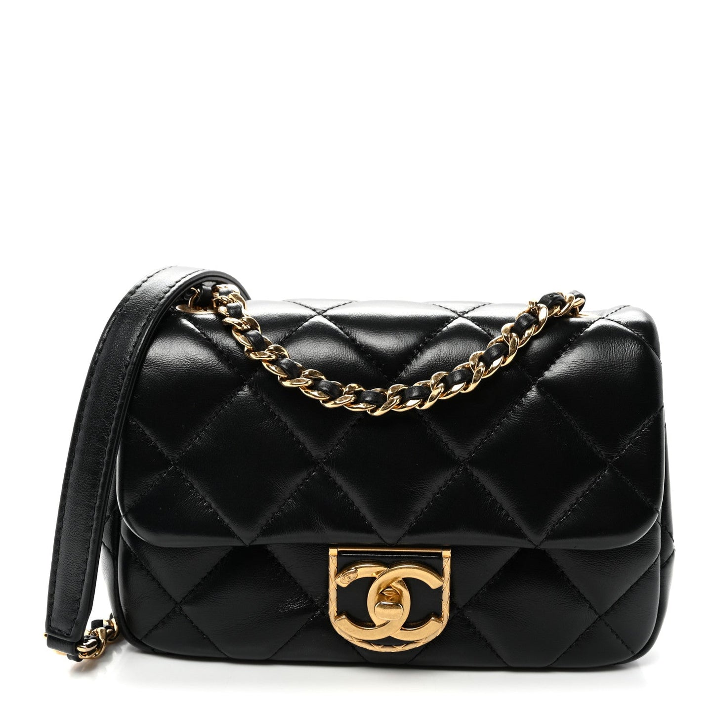 Lambskin Quilted Mini Flap Black