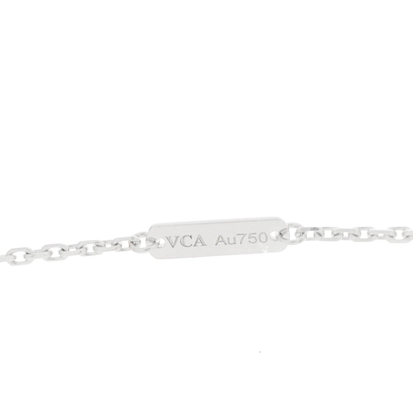 18k White Gold Chalcedony Vintage Alhambra Pendant Necklace