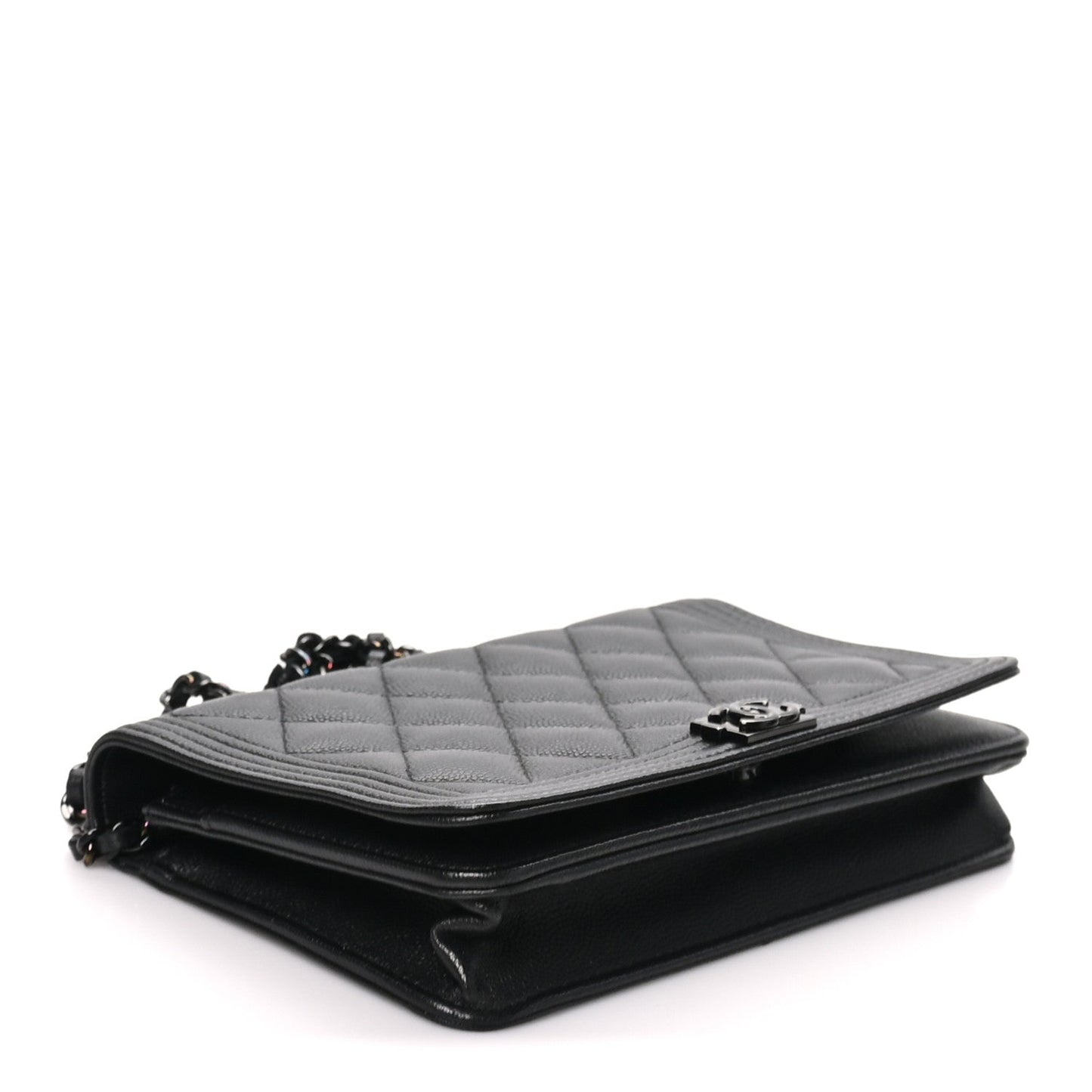 Caviar Quilted Boy Wallet On Chain WOC So Black