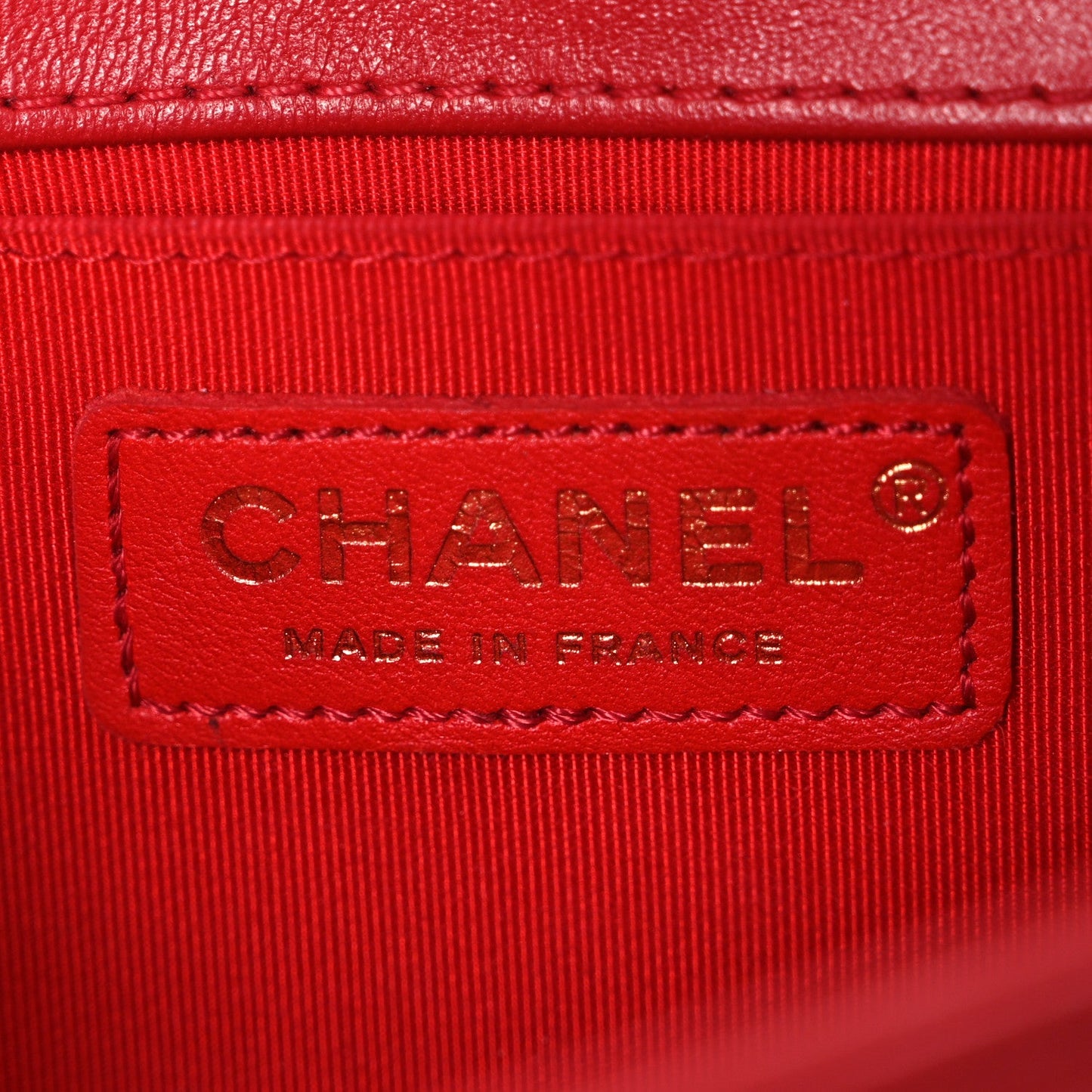 Lambskin Quilted Small Boy Flap Red