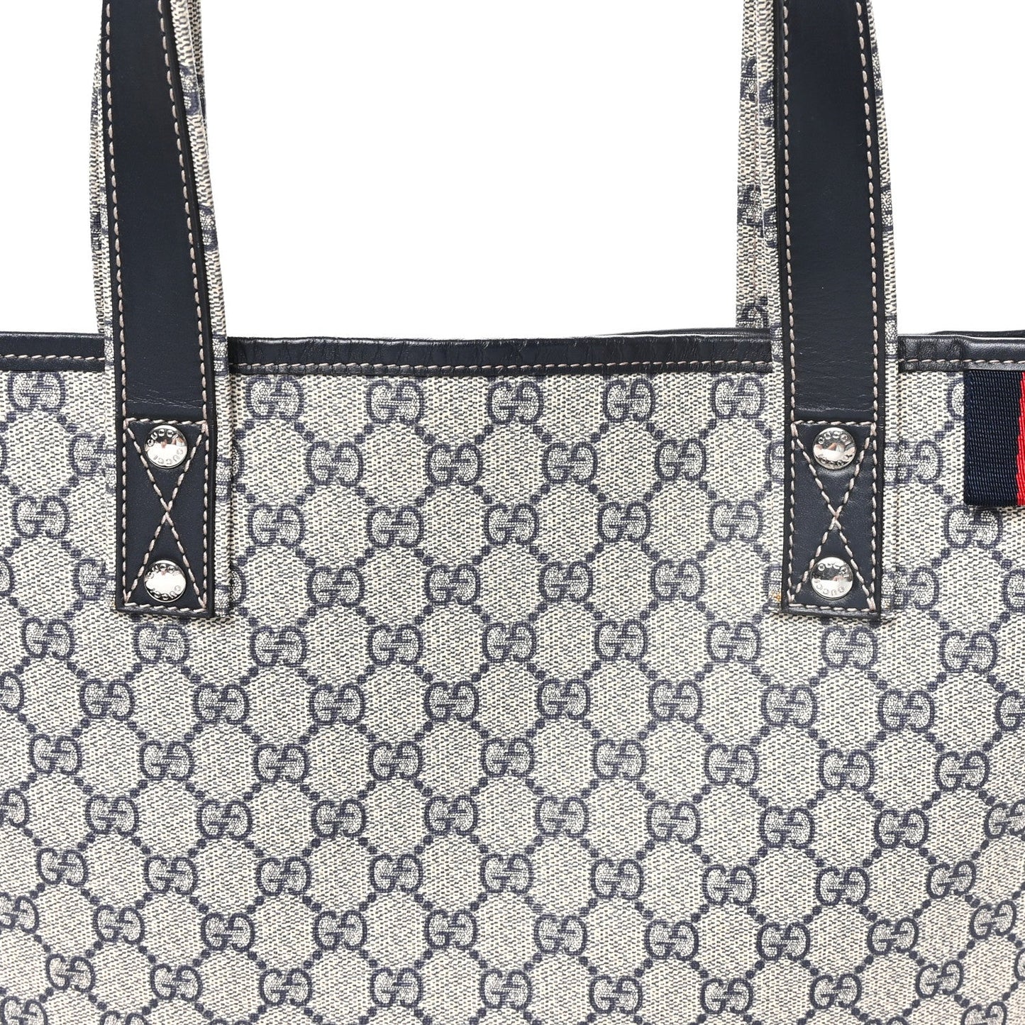 GG Plus Monogram Medium Signature Web Loop Tote Navy