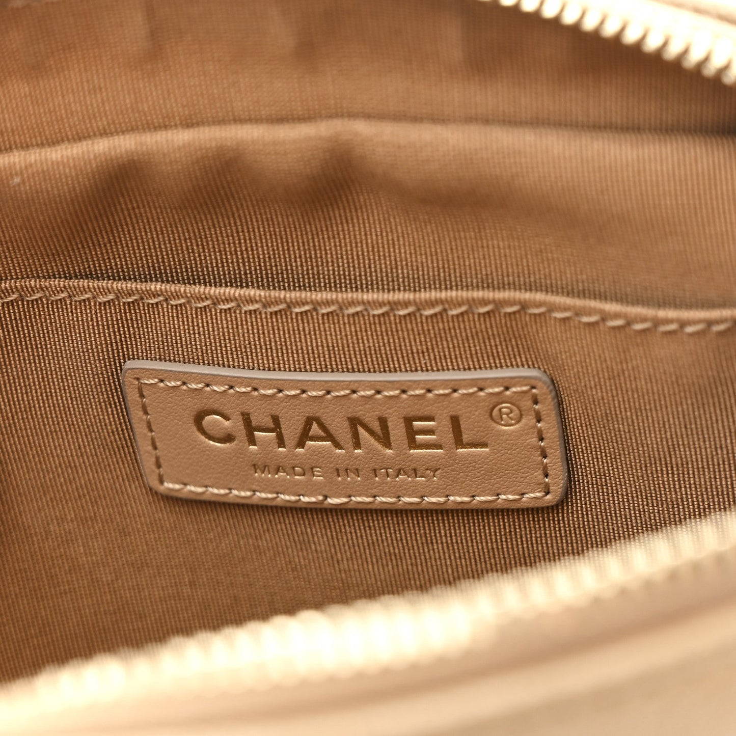 Metallic Calfskin Quilted Waist Bag Gold