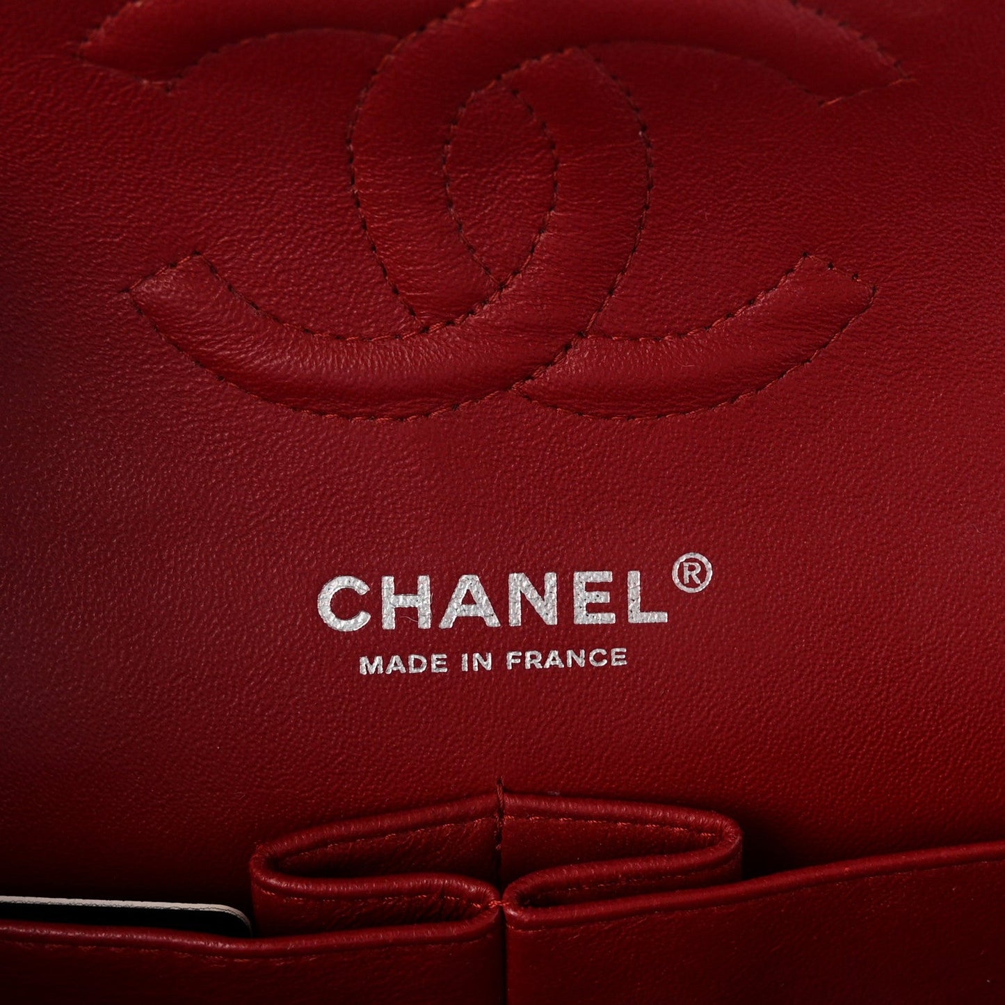 Caviar Quilted Medium Double Flap Red