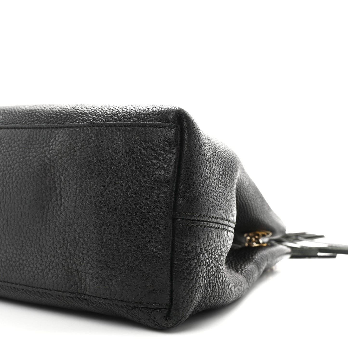 Pebbled Calfskin Medium Soho Chain Shoulder Bag Black