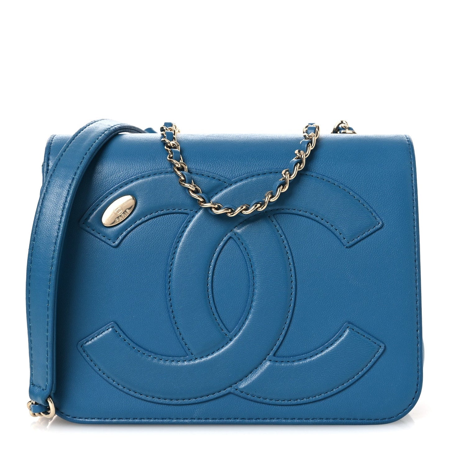 Lambskin CC Mania Flap Bag Turquoise