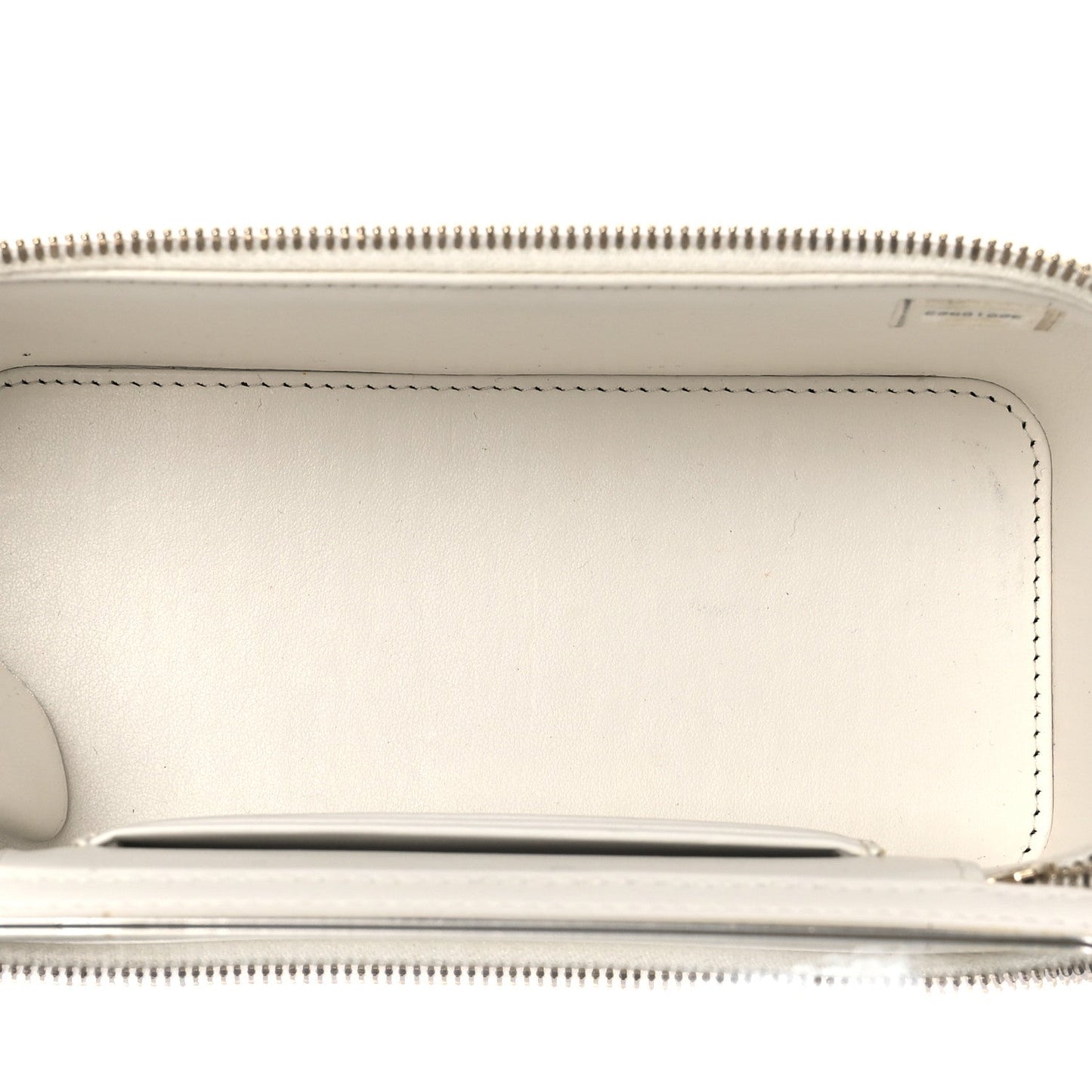 Caviar Quilted Small Vanity Case With Chain White