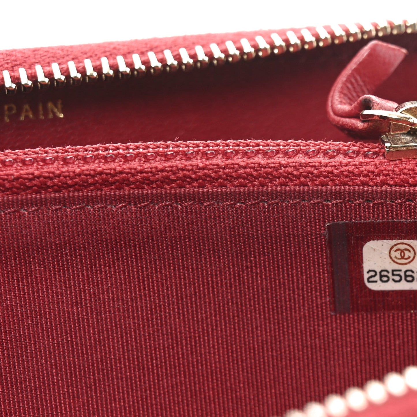 Sheepskin Quilted Medium Mademoiselle Vintage Zip Around Wallet Red