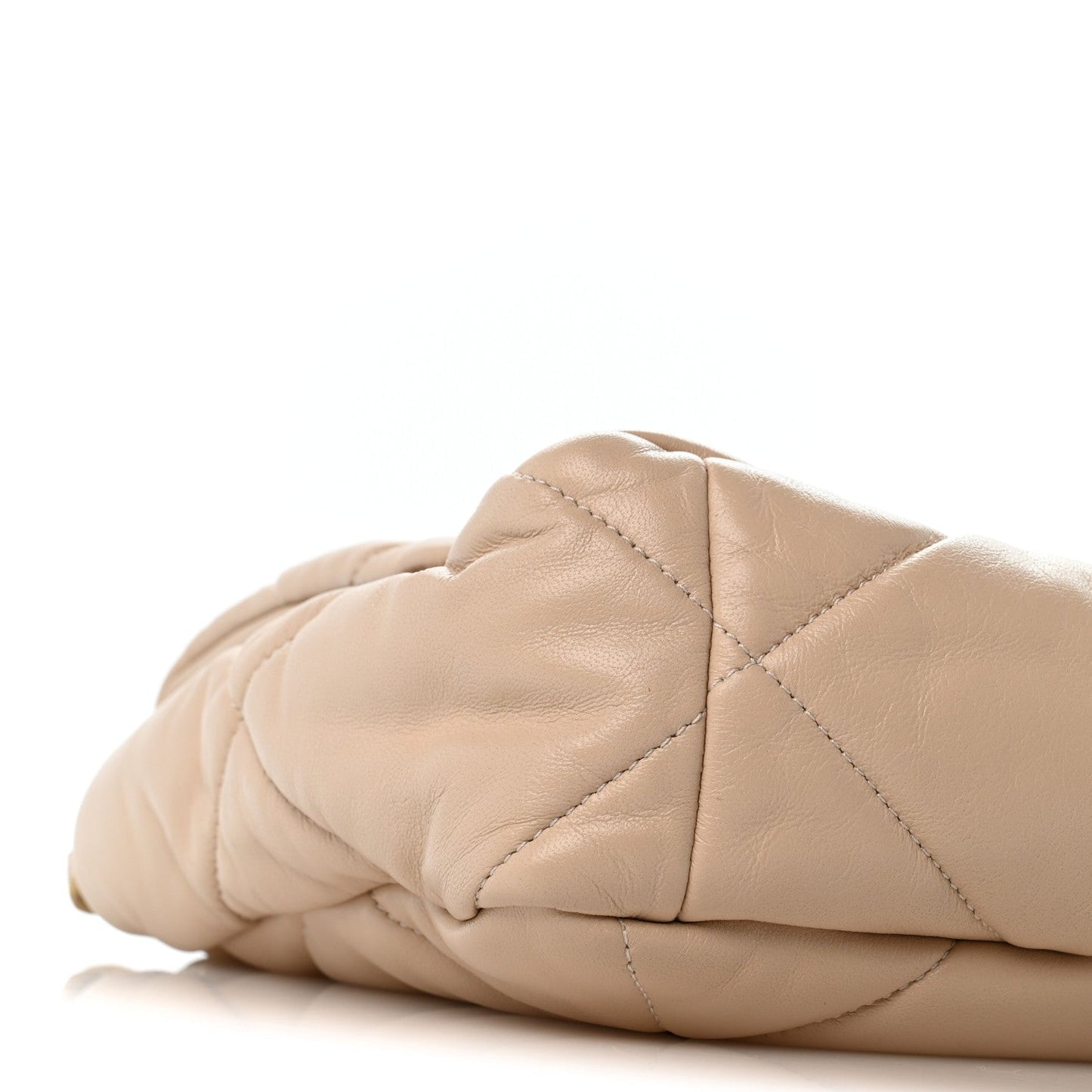 Lambskin Quilted Large Chanel 19 Flap Beige