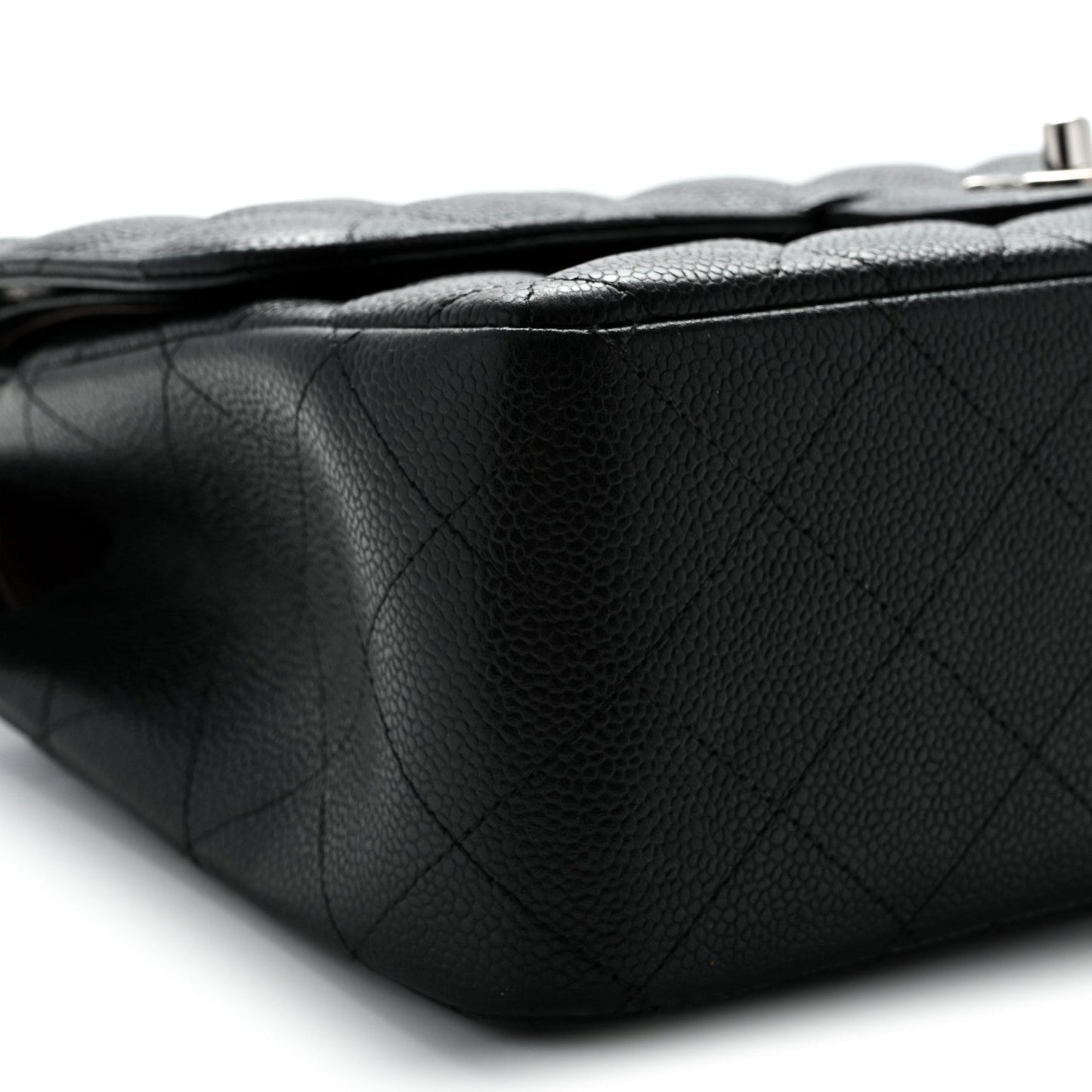 Caviar Quilted Jumbo Double Flap Black