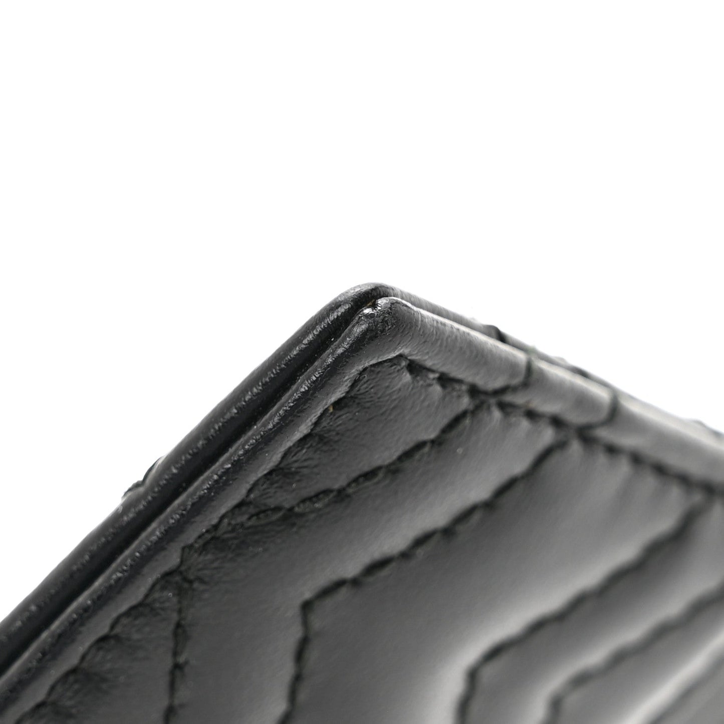 Calfskin Matelasse GG Marmont Card Holder Black