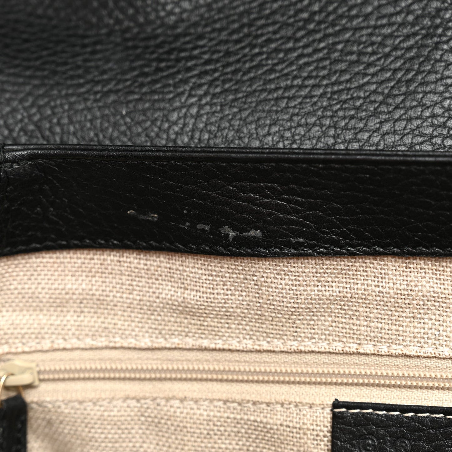 Dollar Calfskin Medium Interlocking G Top Handle Shoulder Bag Black