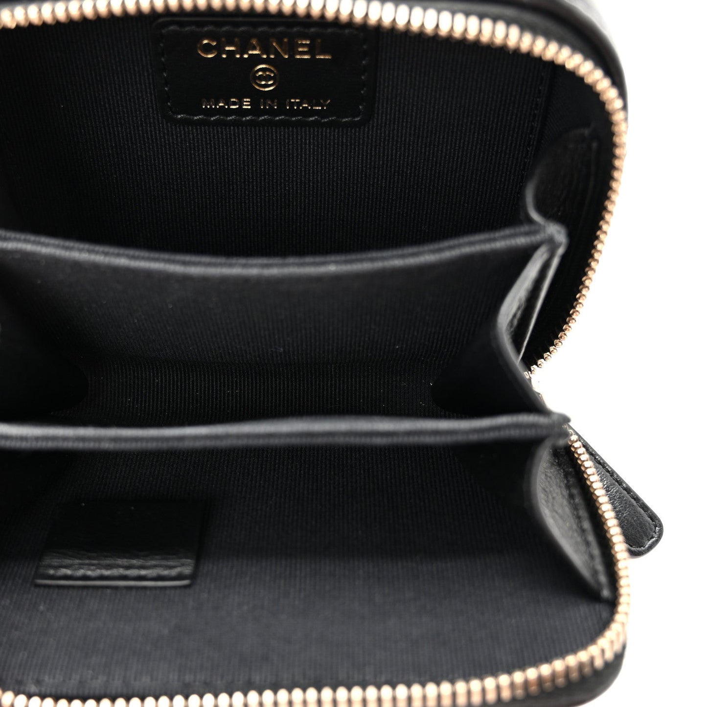 Lambskin Quilted Mini Lacquered Chain Clutch Black