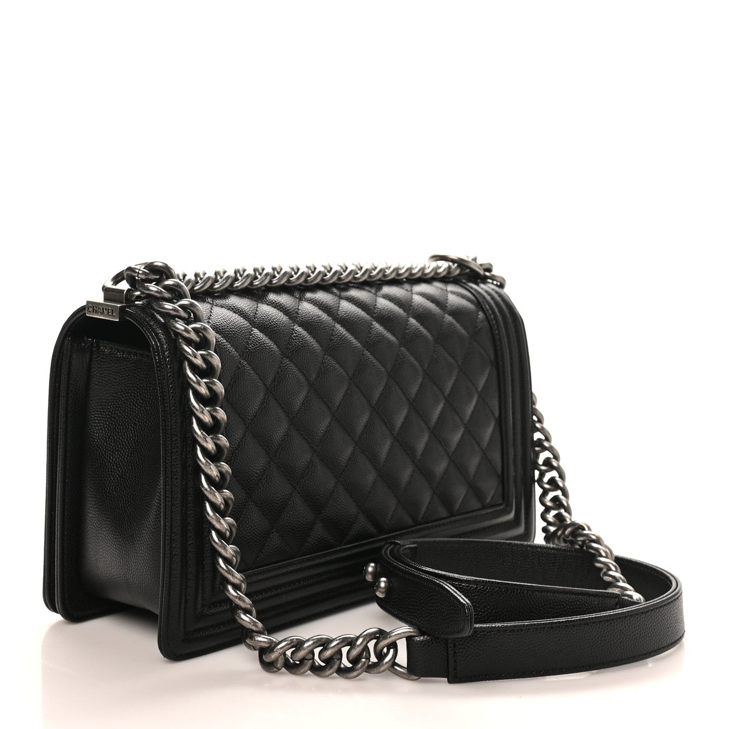 Caviar Quilted Medium Boy Flap Black