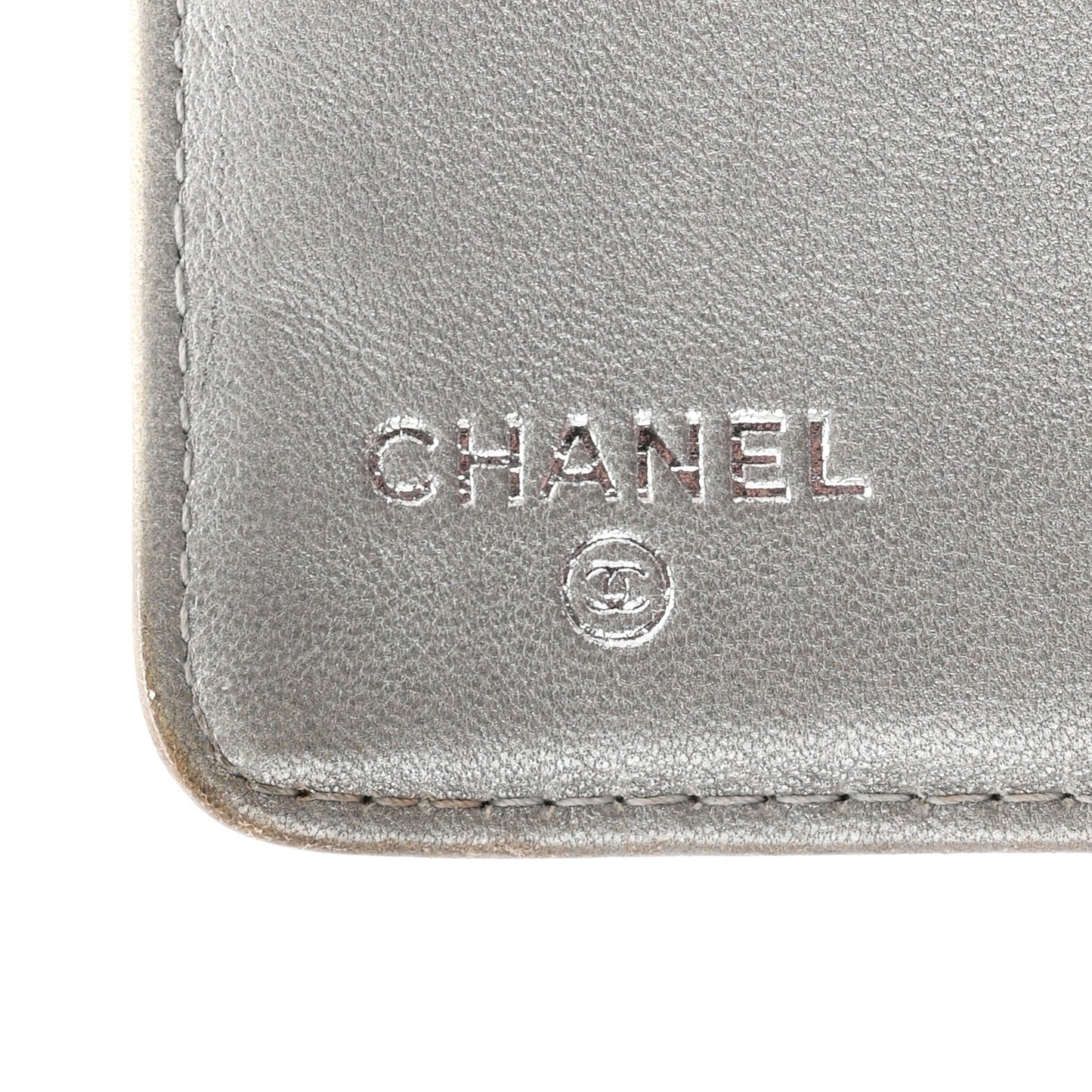 Lambskin Camellia Embossed Yen Wallet Black