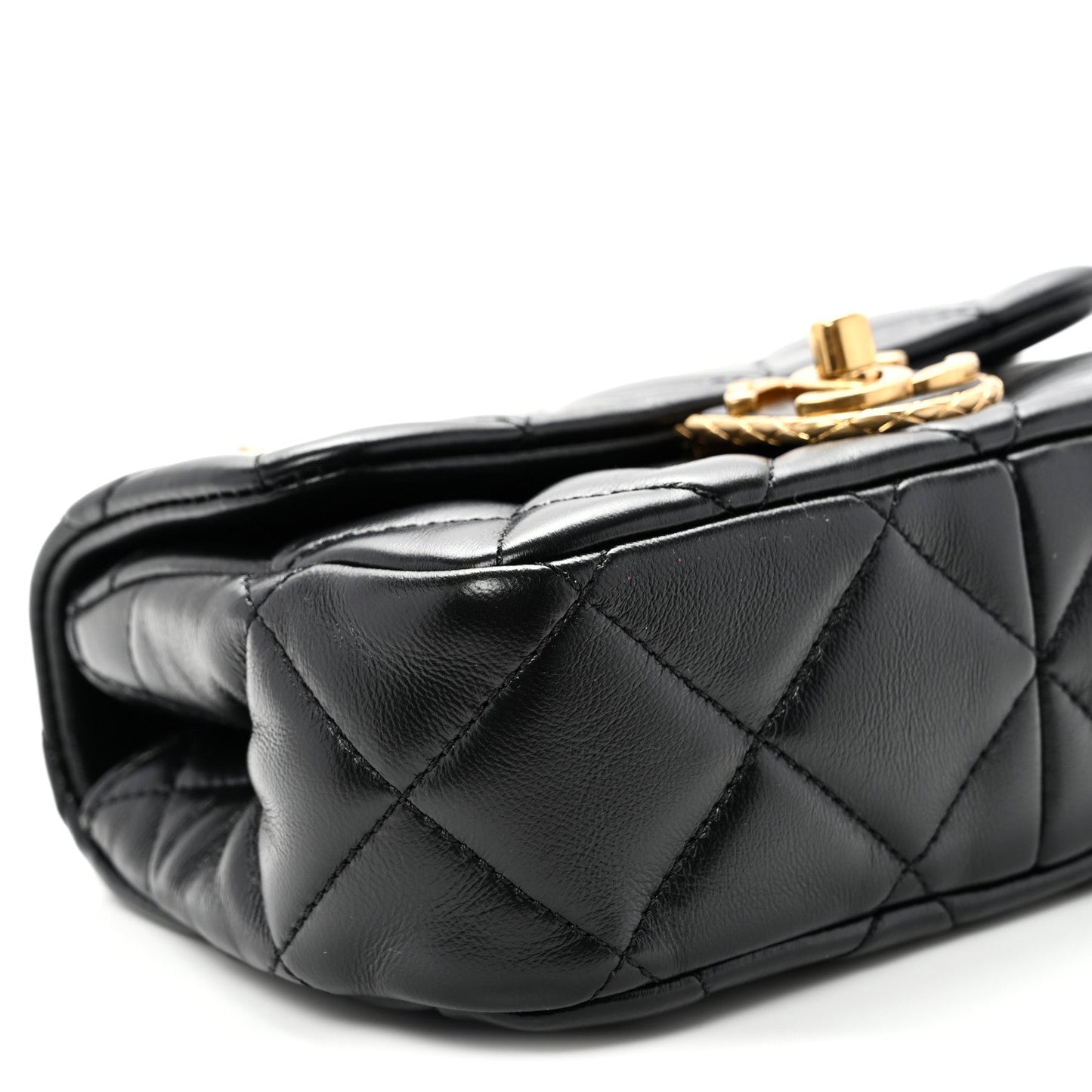 Lambskin Quilted Mini Flap Black
