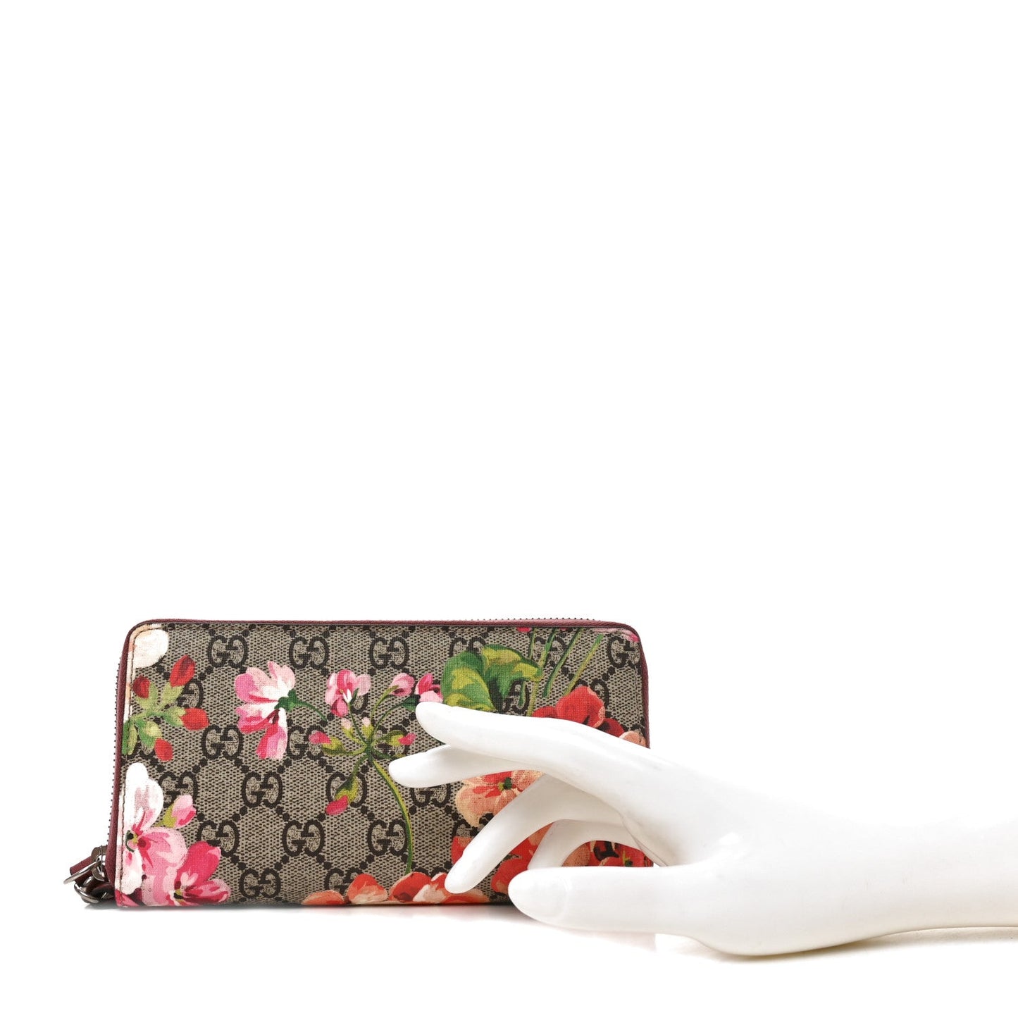 GG Supreme Monogram Blooms Wrist Wallet Beige Multicolor Beige Multicolor Dry Rose