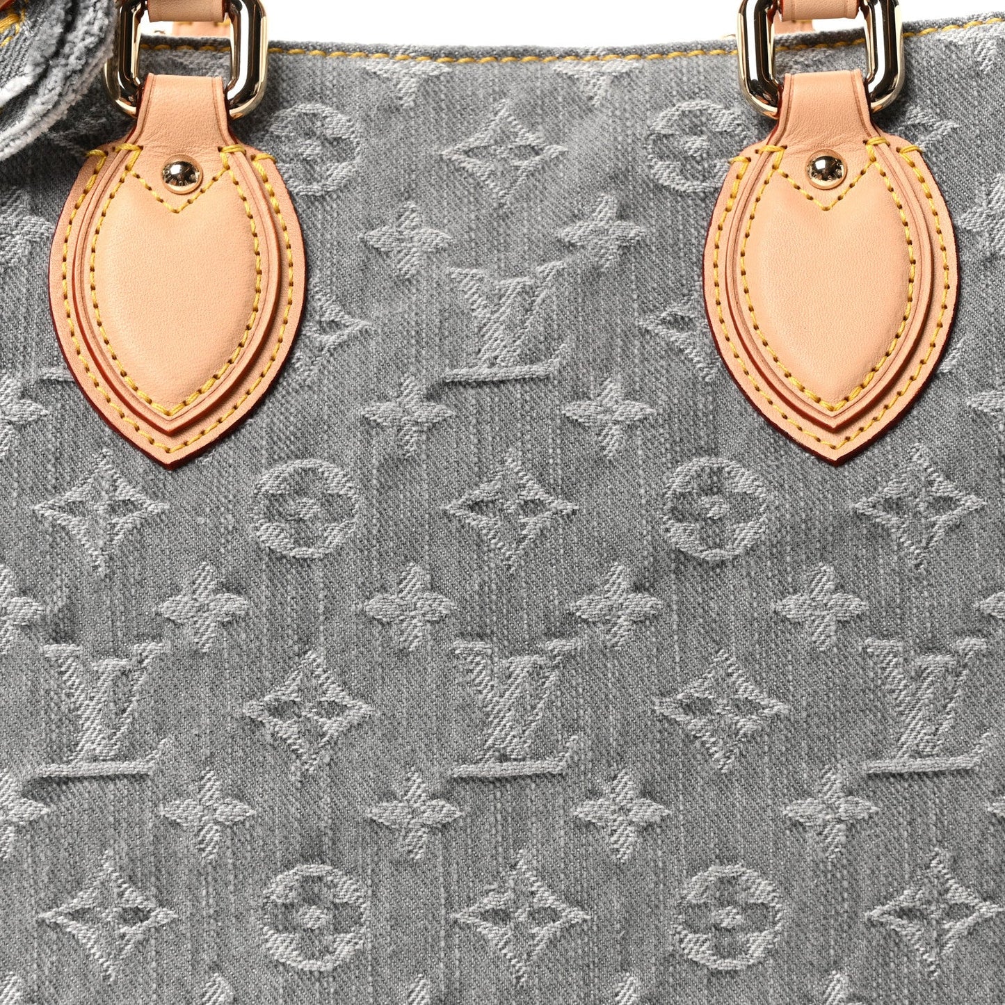 Monogram Denim Onthego MM Washed Gray
