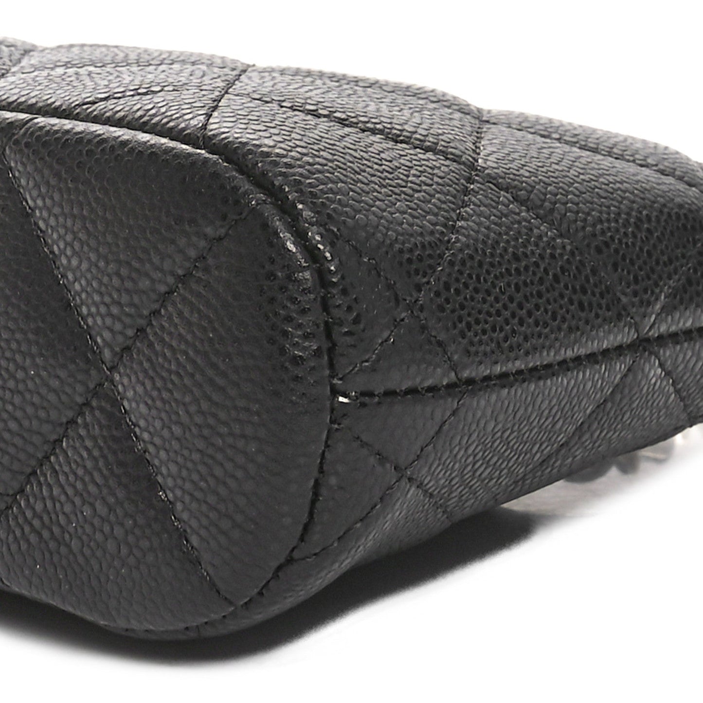 Caviar Quilted Mini Classic Clutch With Chain Black