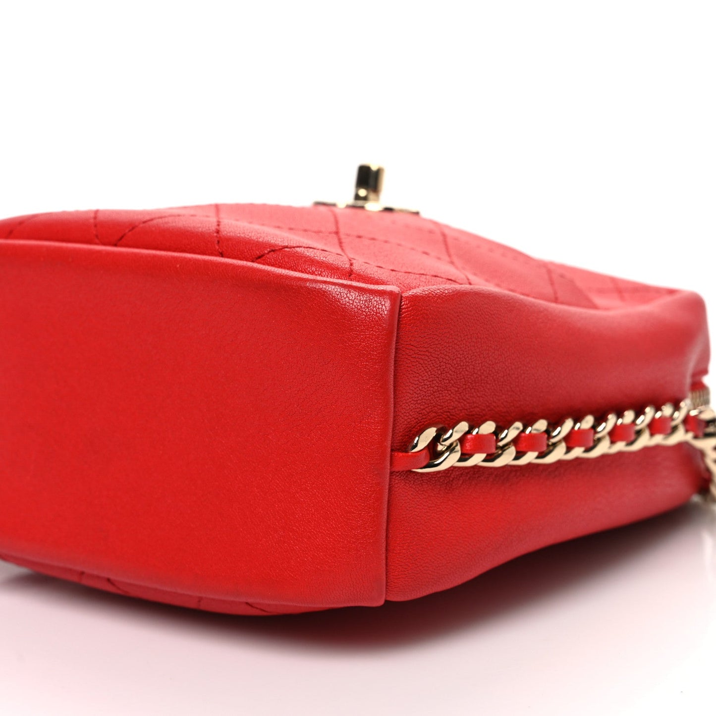 Goatskin Stitched Casual Trip North South Camera Case Red