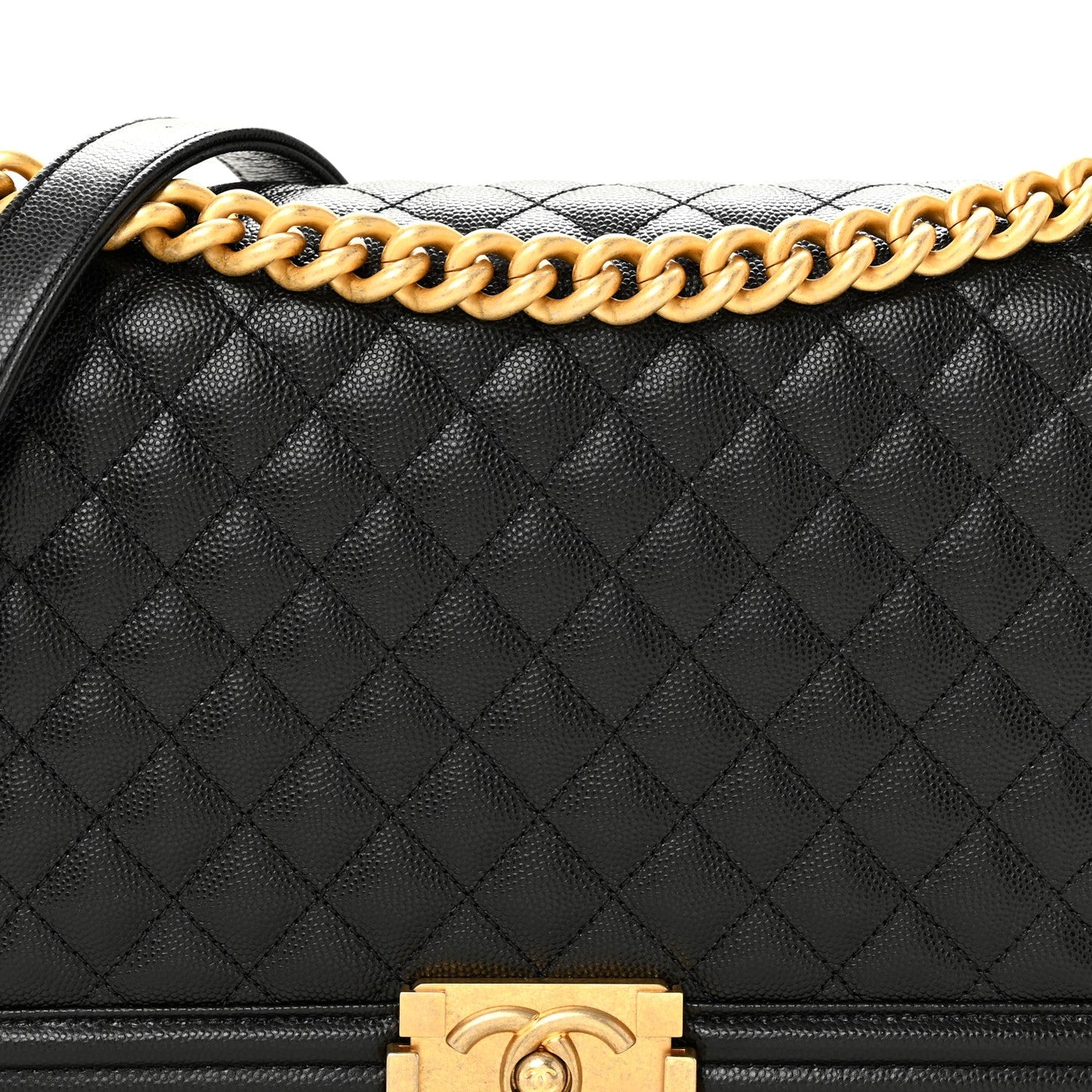 Caviar Quilted New Medium Boy Flap Black