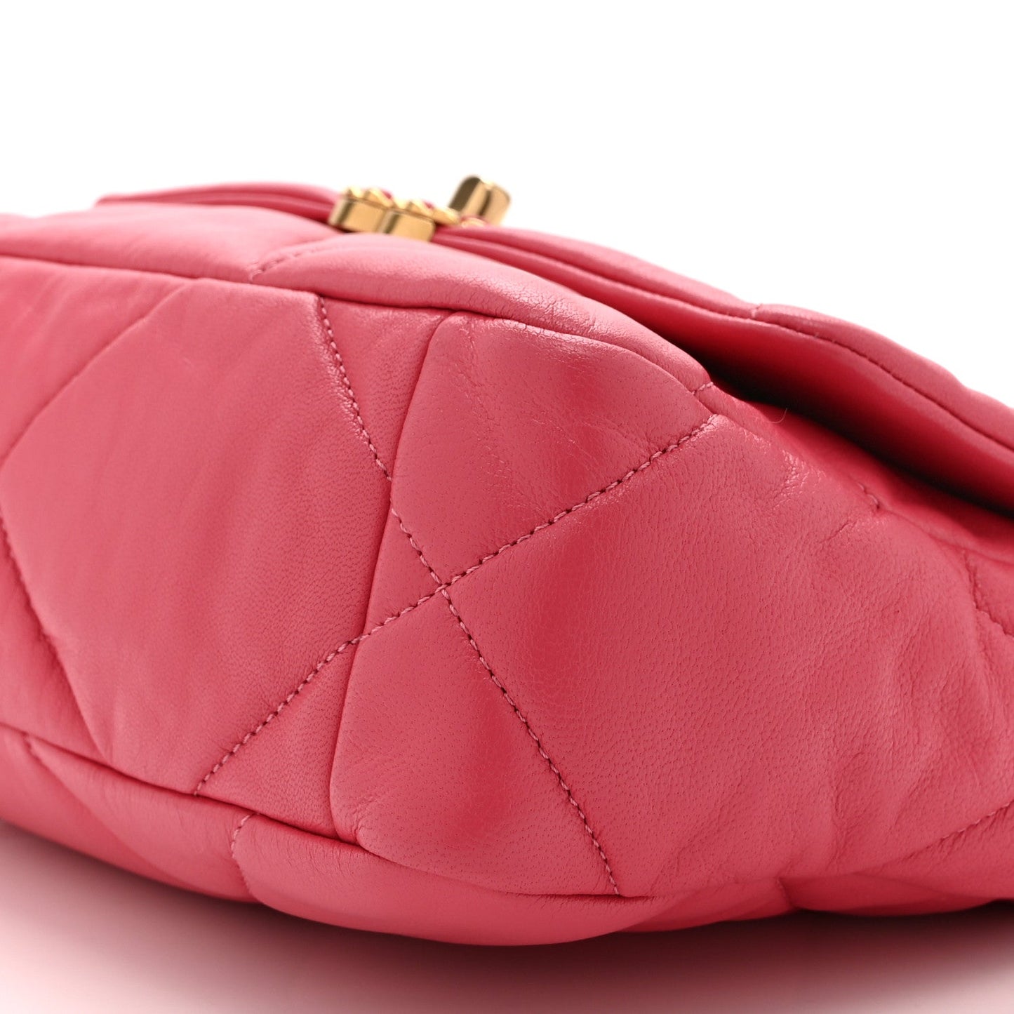 Goatskin Quilted Medium Chanel 19 Flap Dark Pink