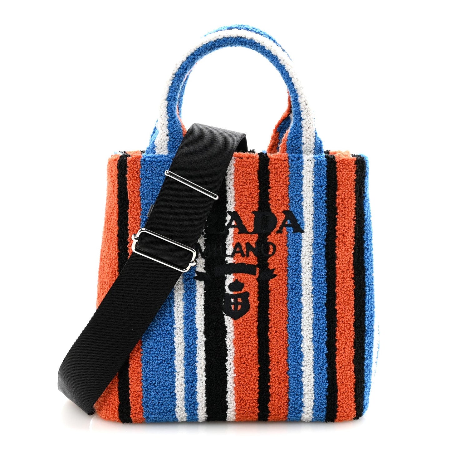 Terry Cloth Small Stripe Tote Arancio