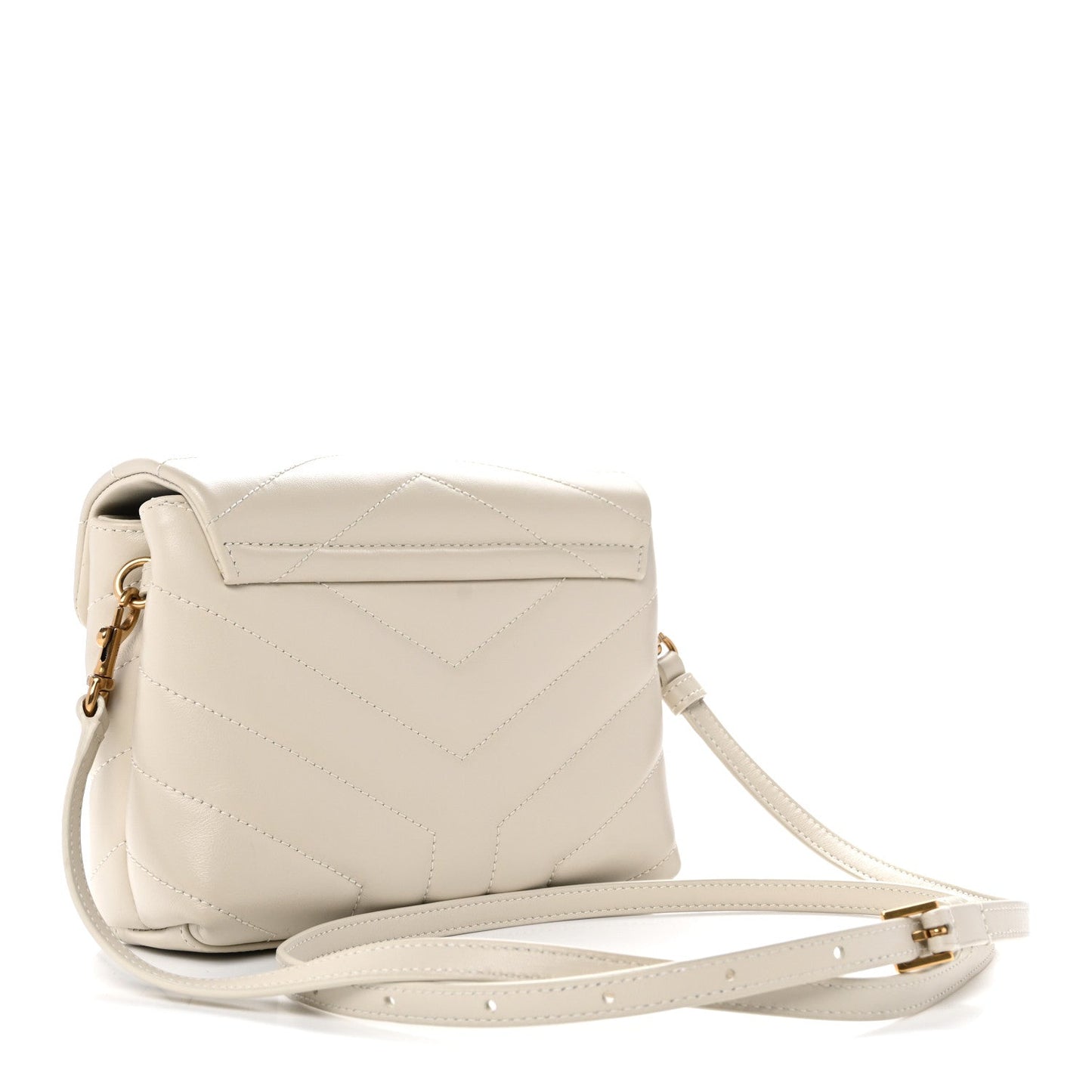 Calfskin Y Quilted Monogram Toy Loulou Crossbody Bag Blanc Vintage