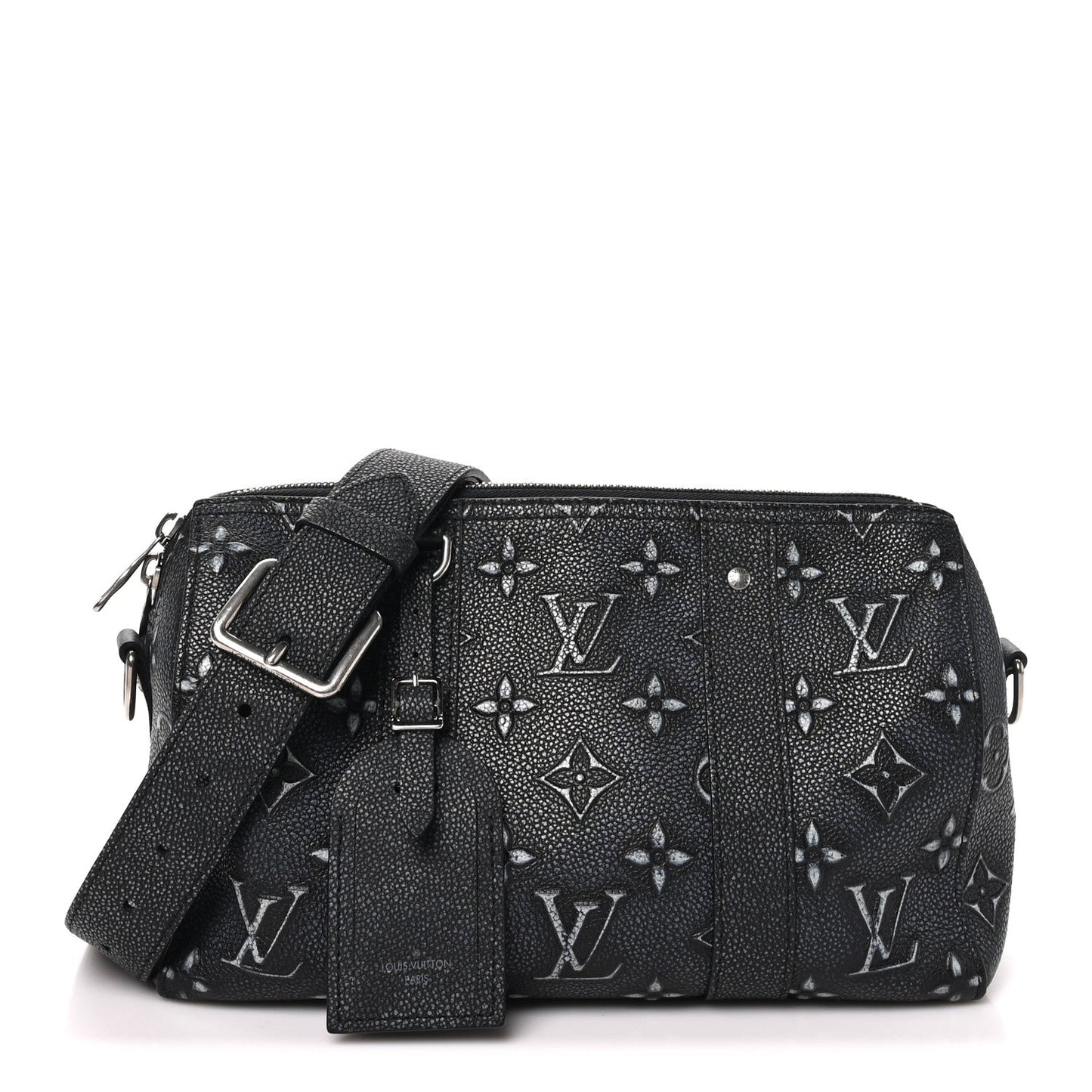 Cowhide Faded Monogram City Keepall Charcoal