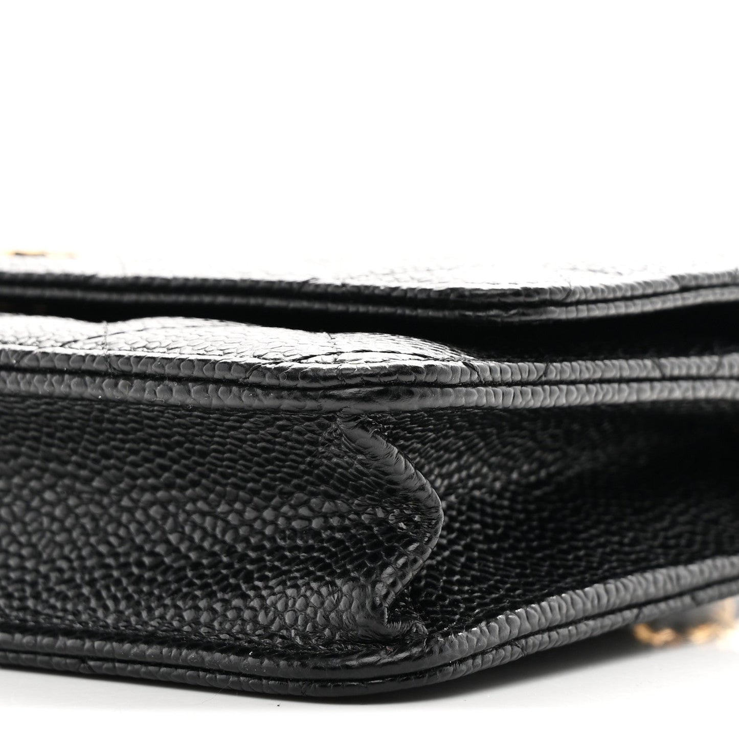 Caviar Quilted Wallet on Chain WOC Black