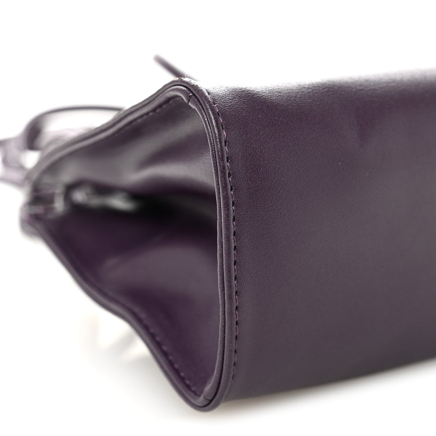 Vegan Leather Small Shopping Bag Eggplant