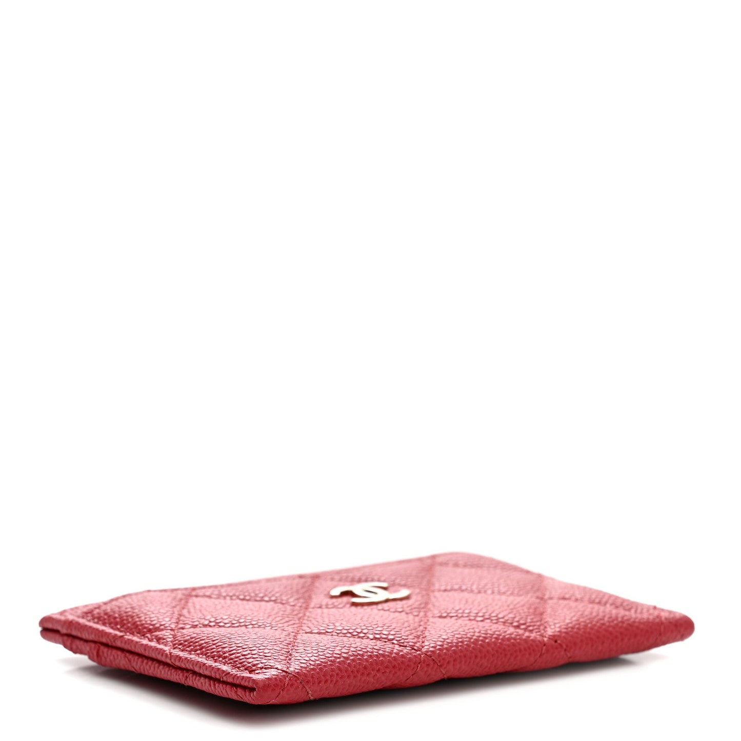 Caviar Quilted Card Holder Red