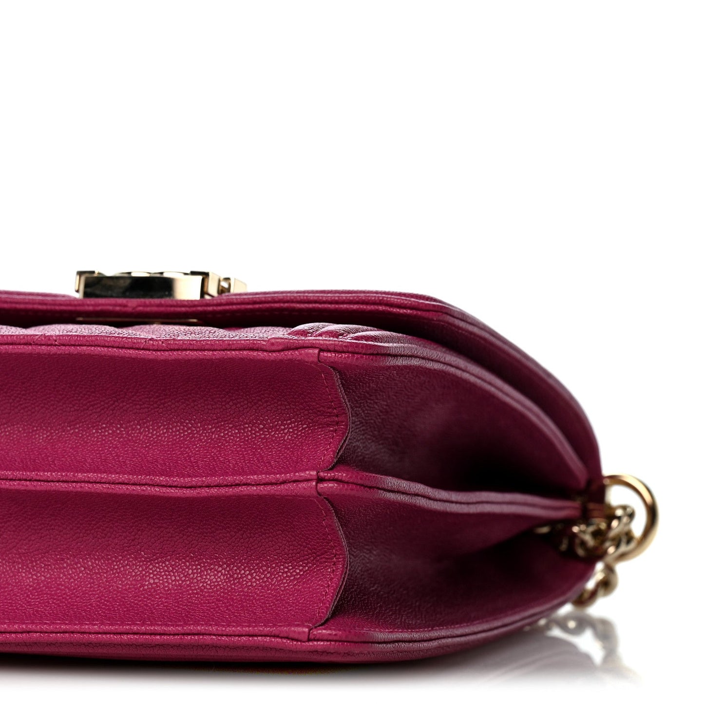 Caviar Quilted North South Boy Flap Fuchsia