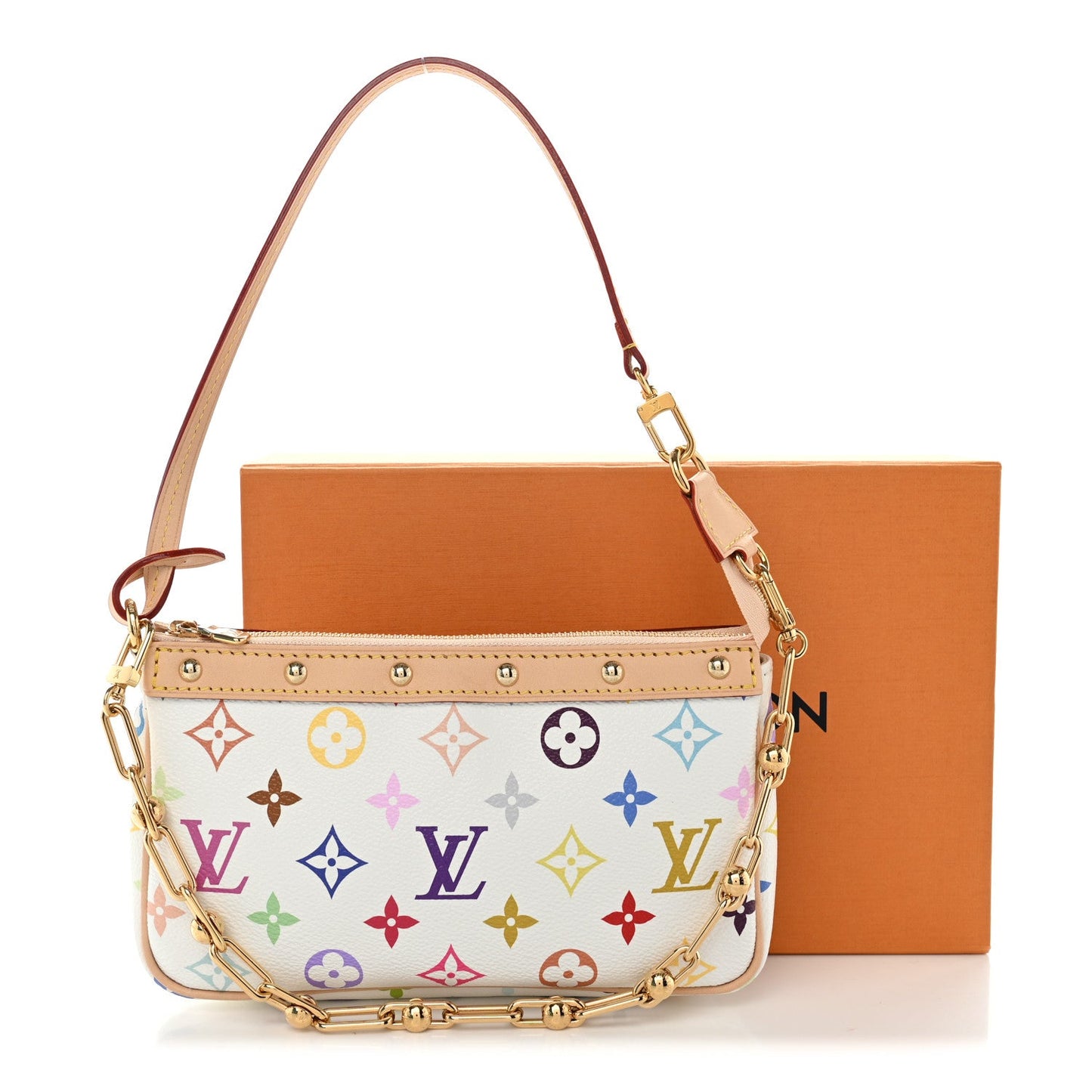 LV X TM Monogram Multicolor Pochette Accessories White