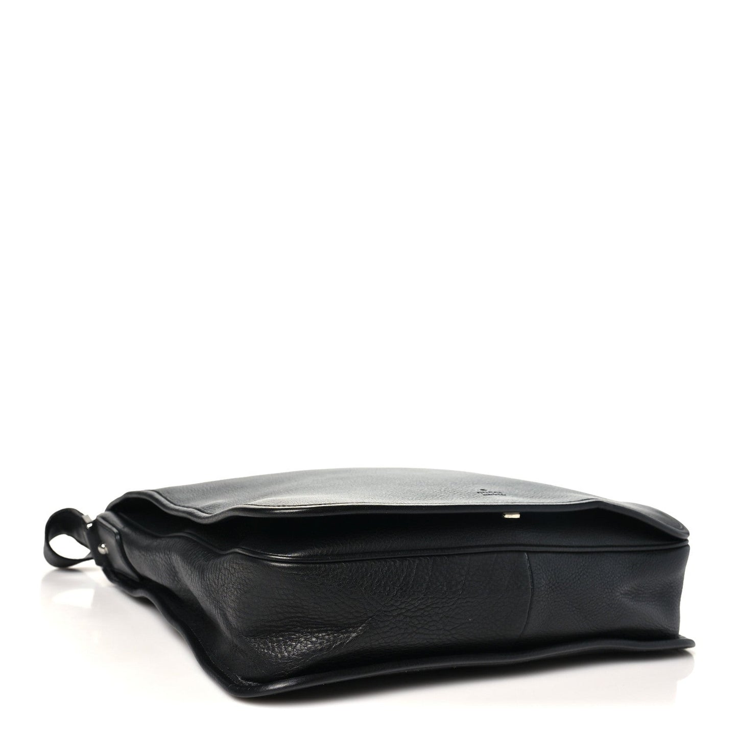 Calfskin Large Flap Messenger Bag  Black