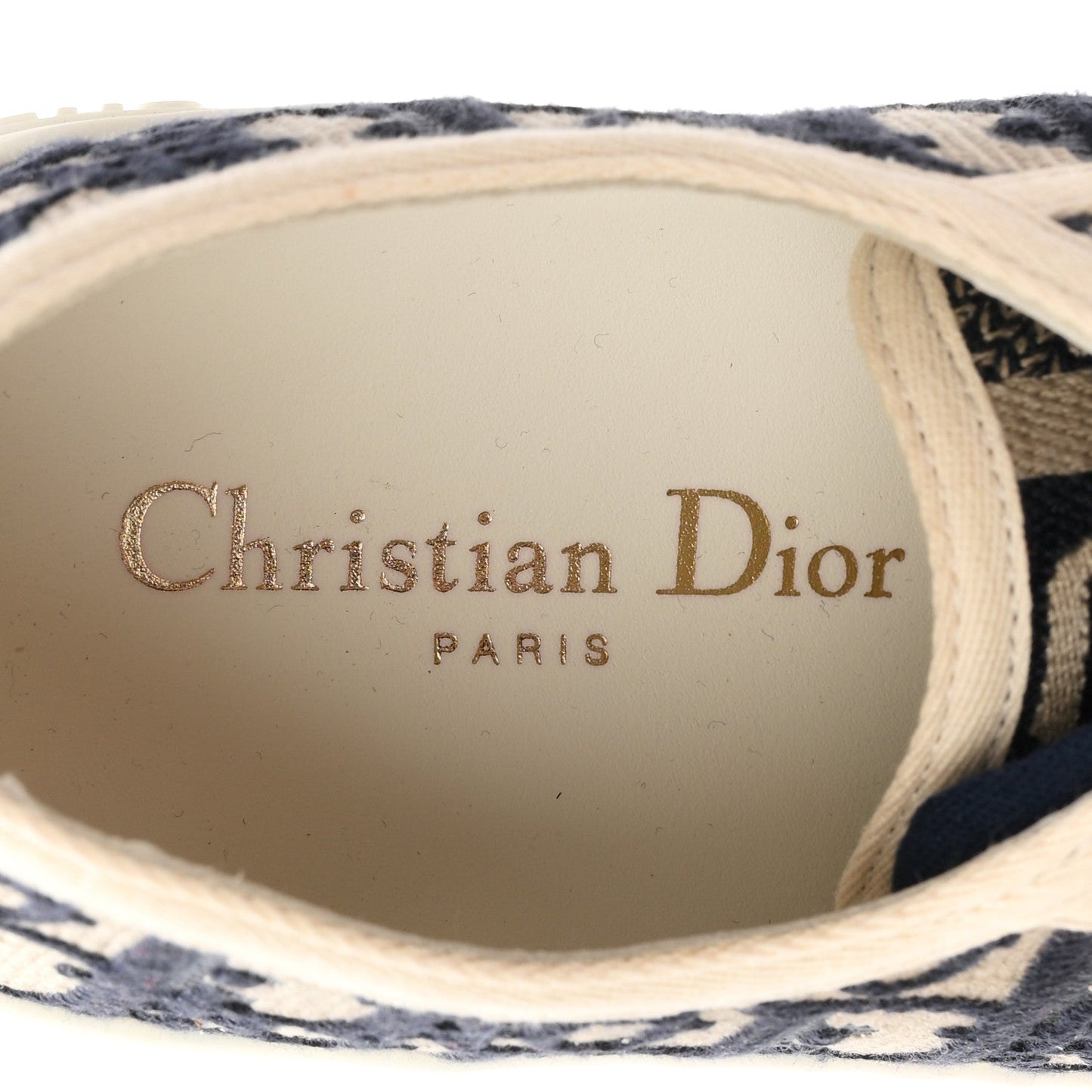 Canvas Oblique Walk'N'Dior Low Top Platform Sneakers 36.5 Deep Blue