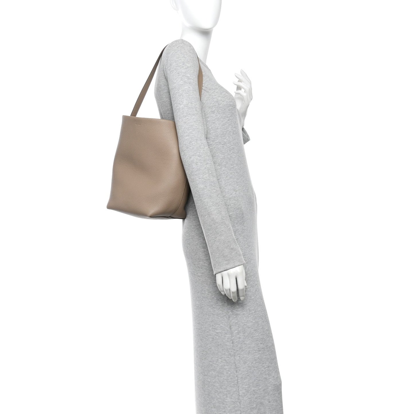 Grained Calfskin Medium N/S Park Tote Dark Taupe