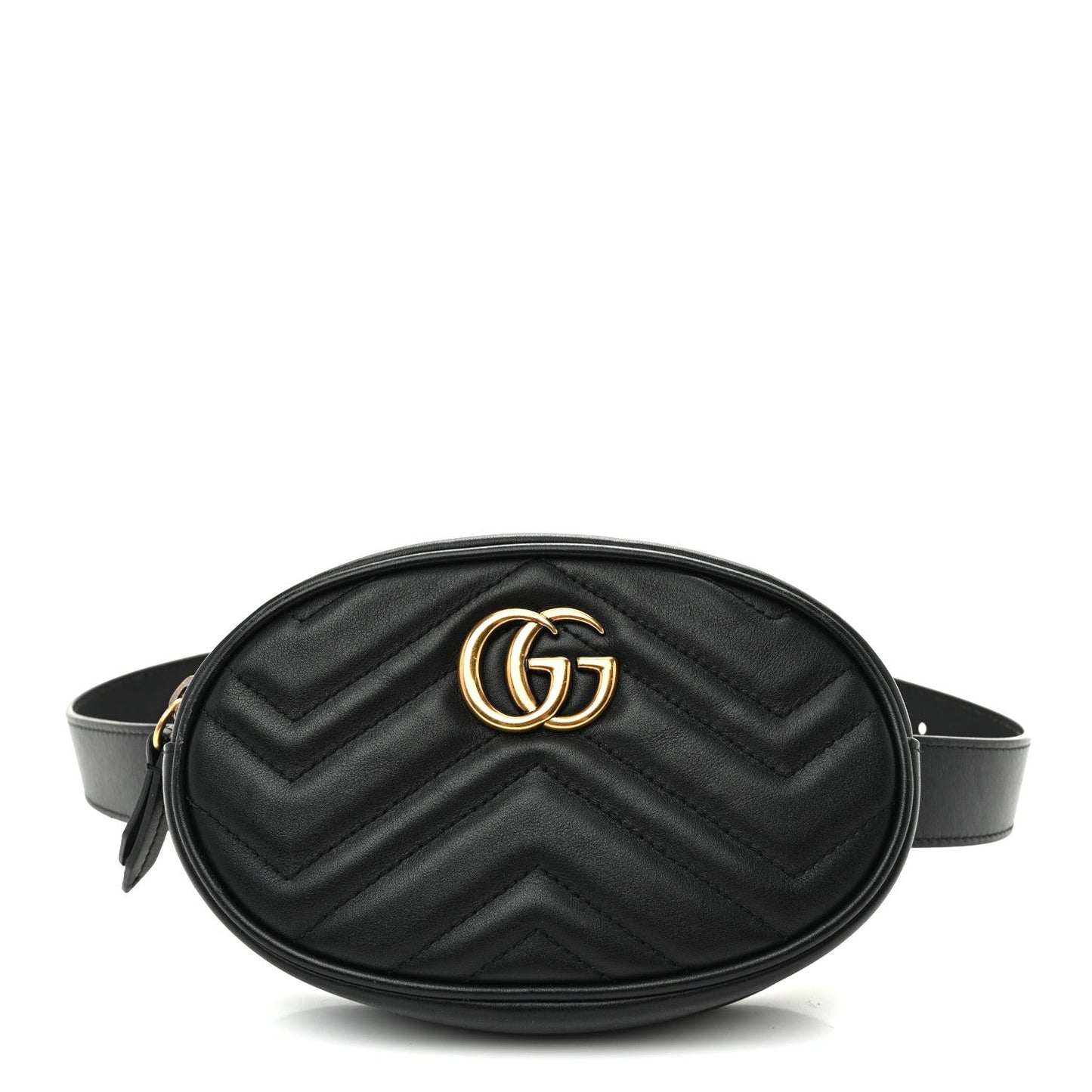 Calfskin Matelasse GG Marmont Belt Bag 75 30 Black