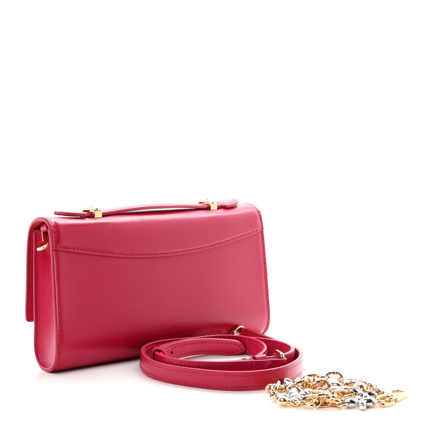 Calfskin LV Wallet On Chain Capucines Raspberry