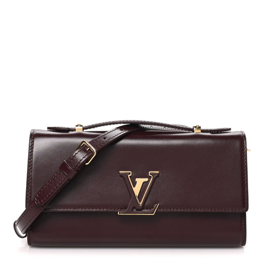 Calfskin LV Wallet On Chain Capucines Garnet