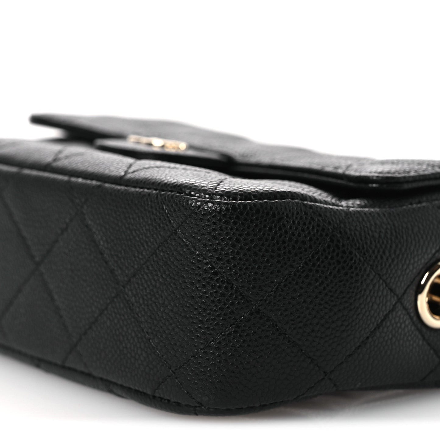 Caviar Quilted Chain Camera Bag Black
