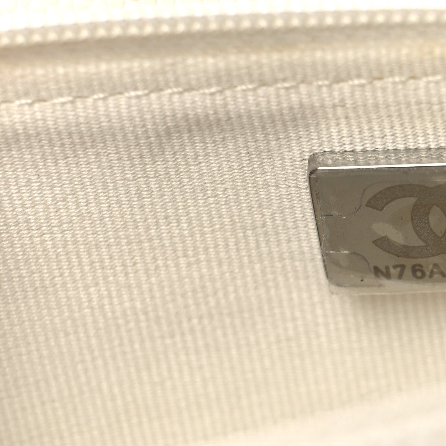 Shiny Caviar Quilted Flap Charm Wallet On Chain WOC White