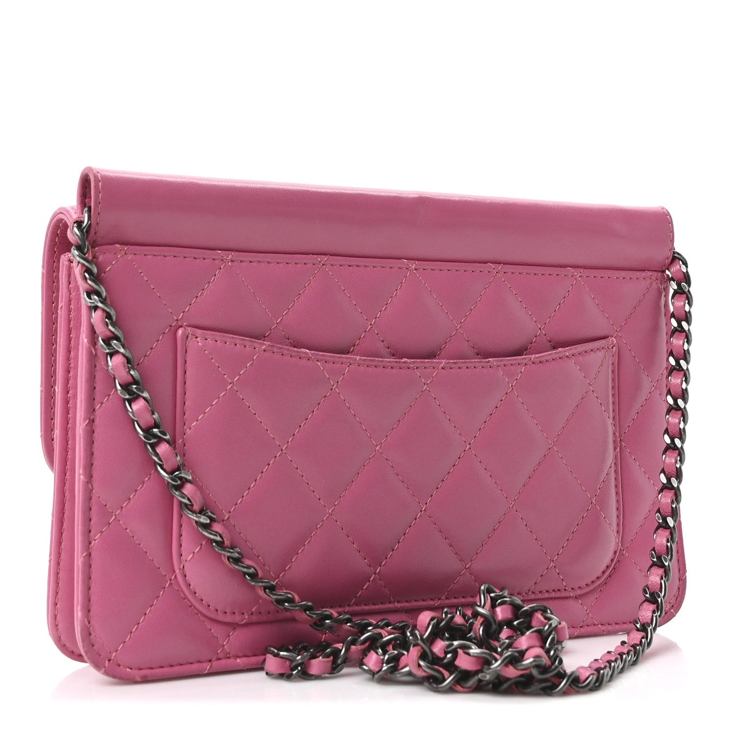 Lambskin Quilted Medium Crossing Times Flap Pink