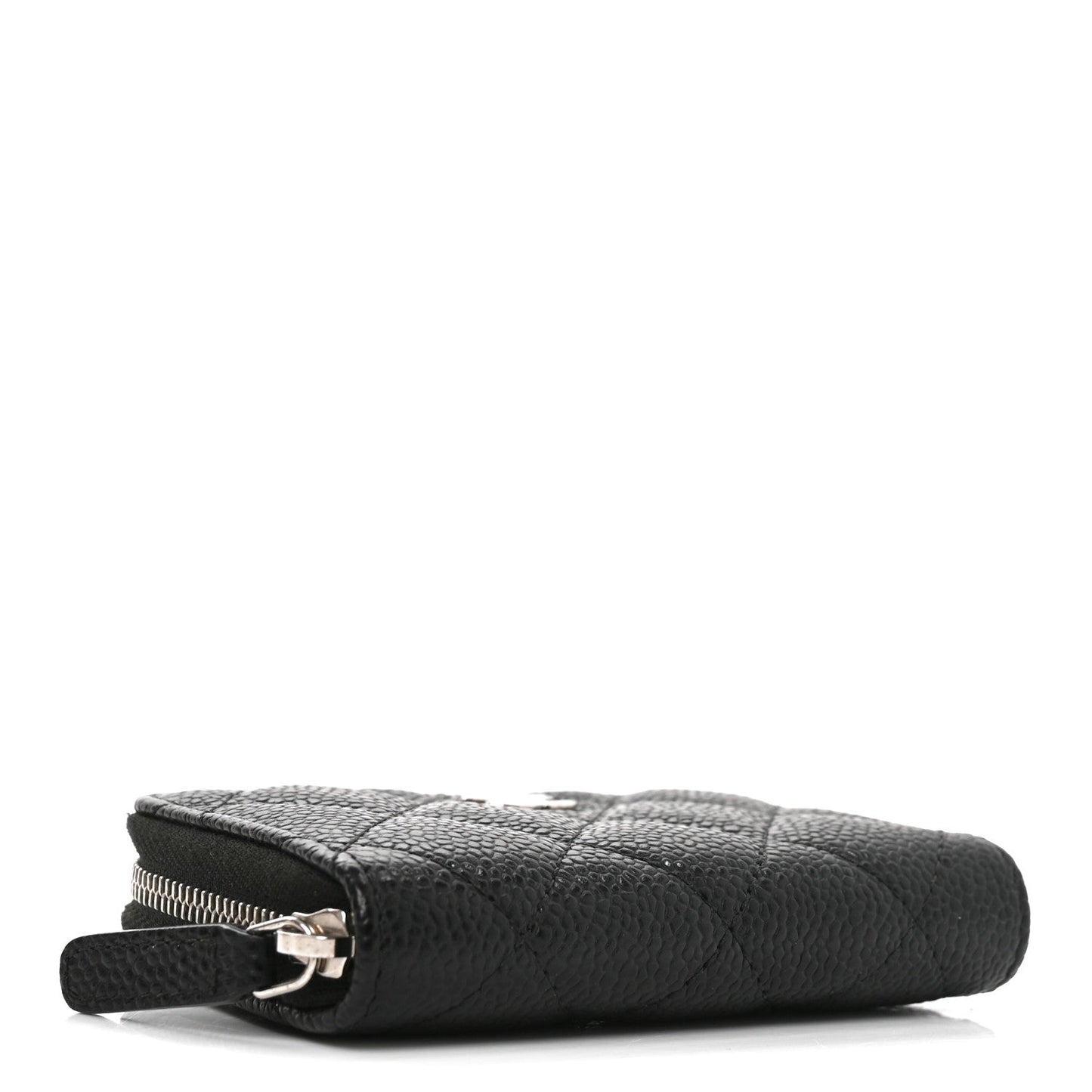 Caviar Quilted Zip Coin Purse Black