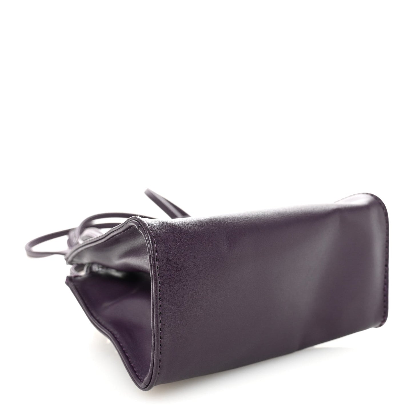 Vegan Leather Small Shopping Bag Eggplant