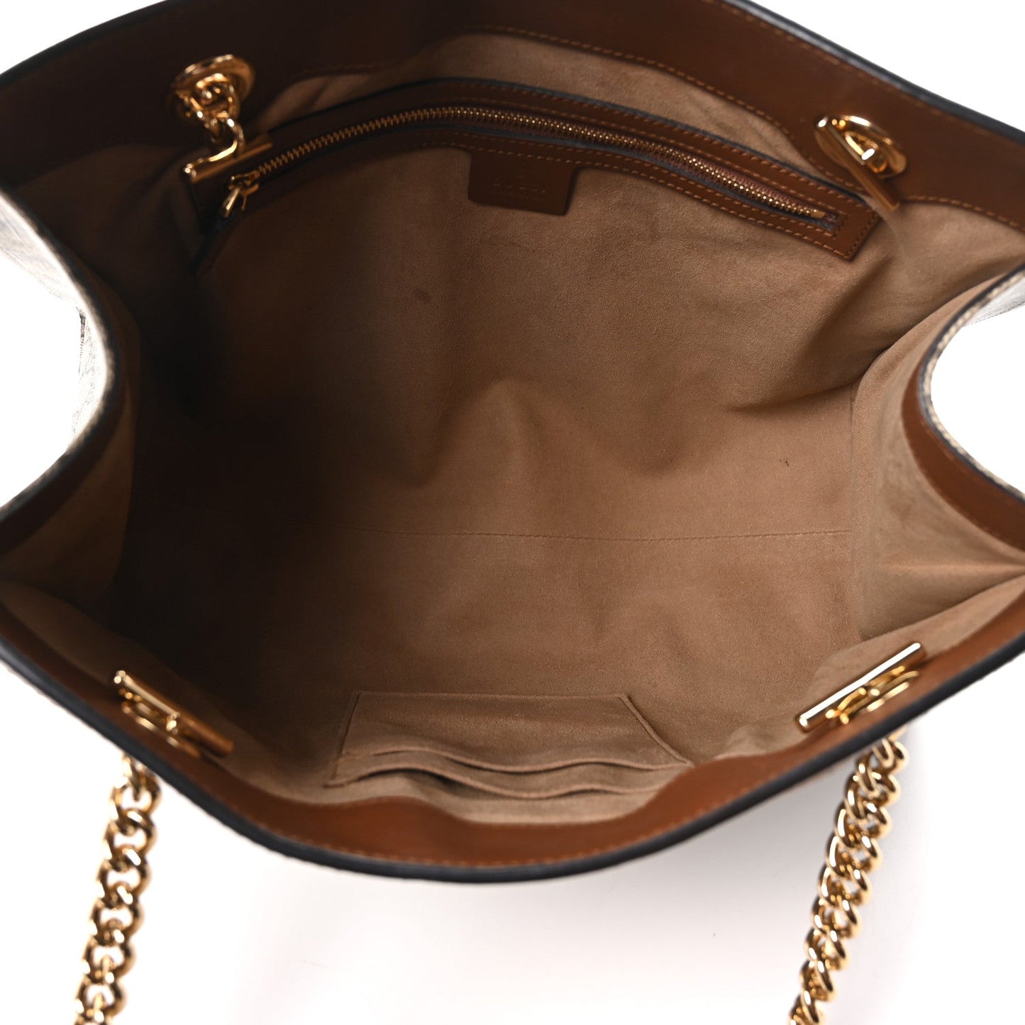 GG Supreme Monogram Medium Padlock Tote Beige Cuir