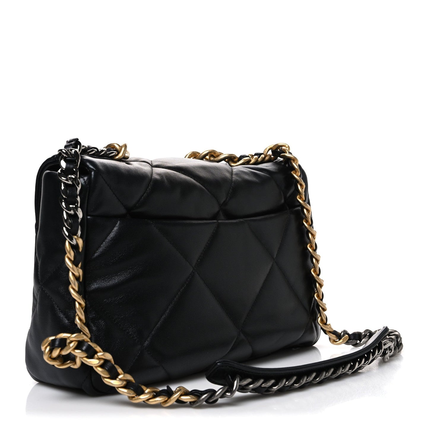 Lambskin Quilted Large Chanel 19 Flap Black
