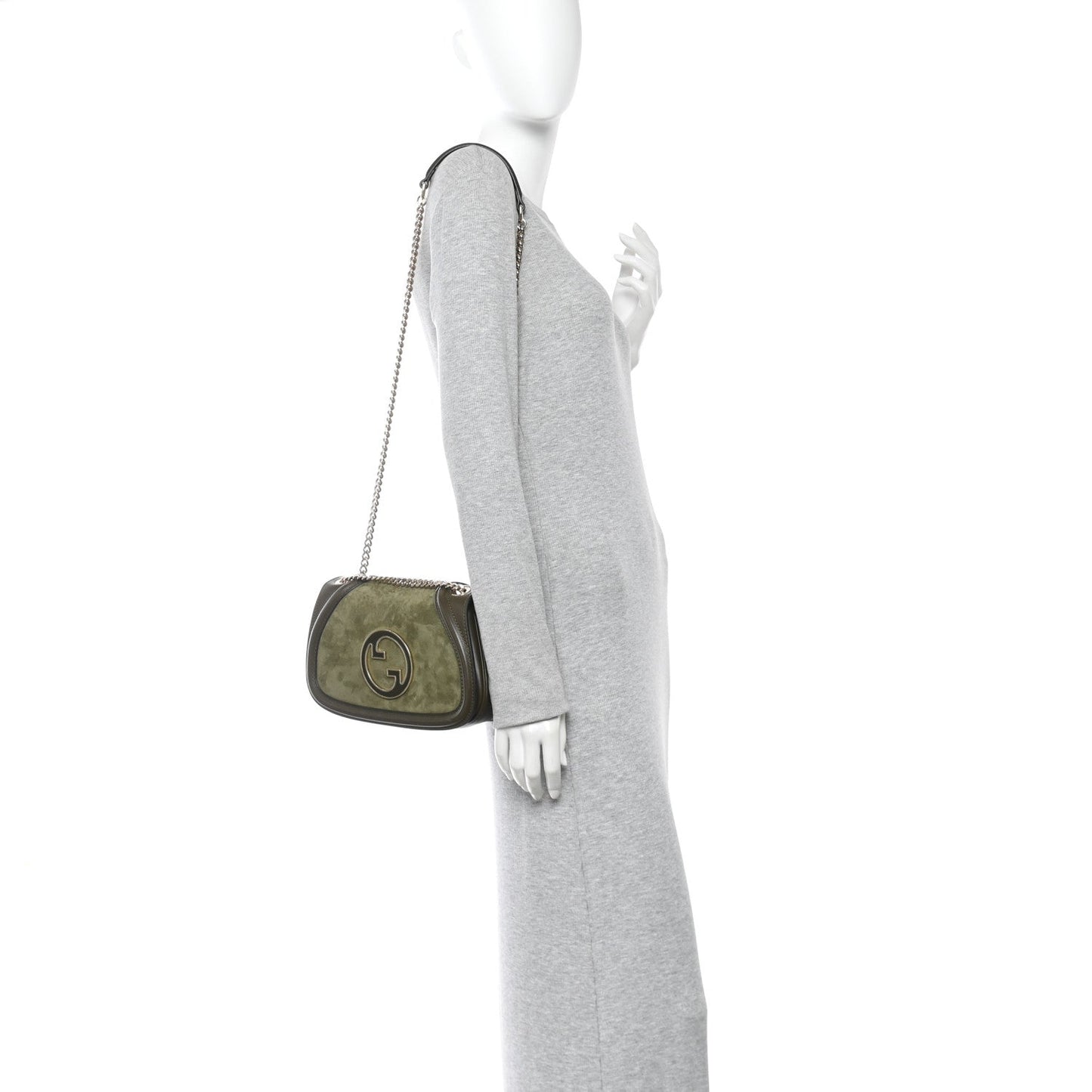 Suede Calfskin Blondie Medium Shoulder Bag Green