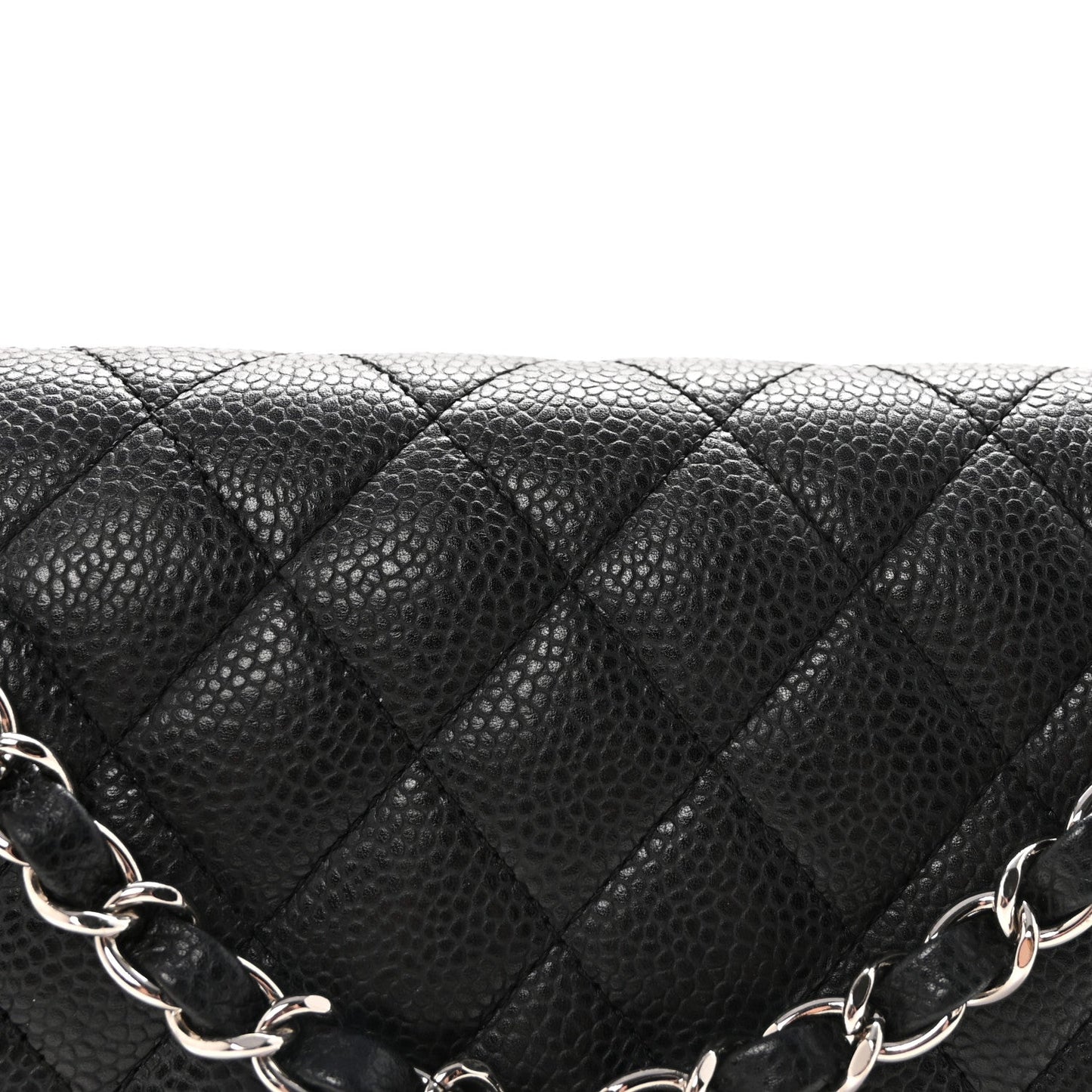 Caviar Quilted Medium Double Flap Black